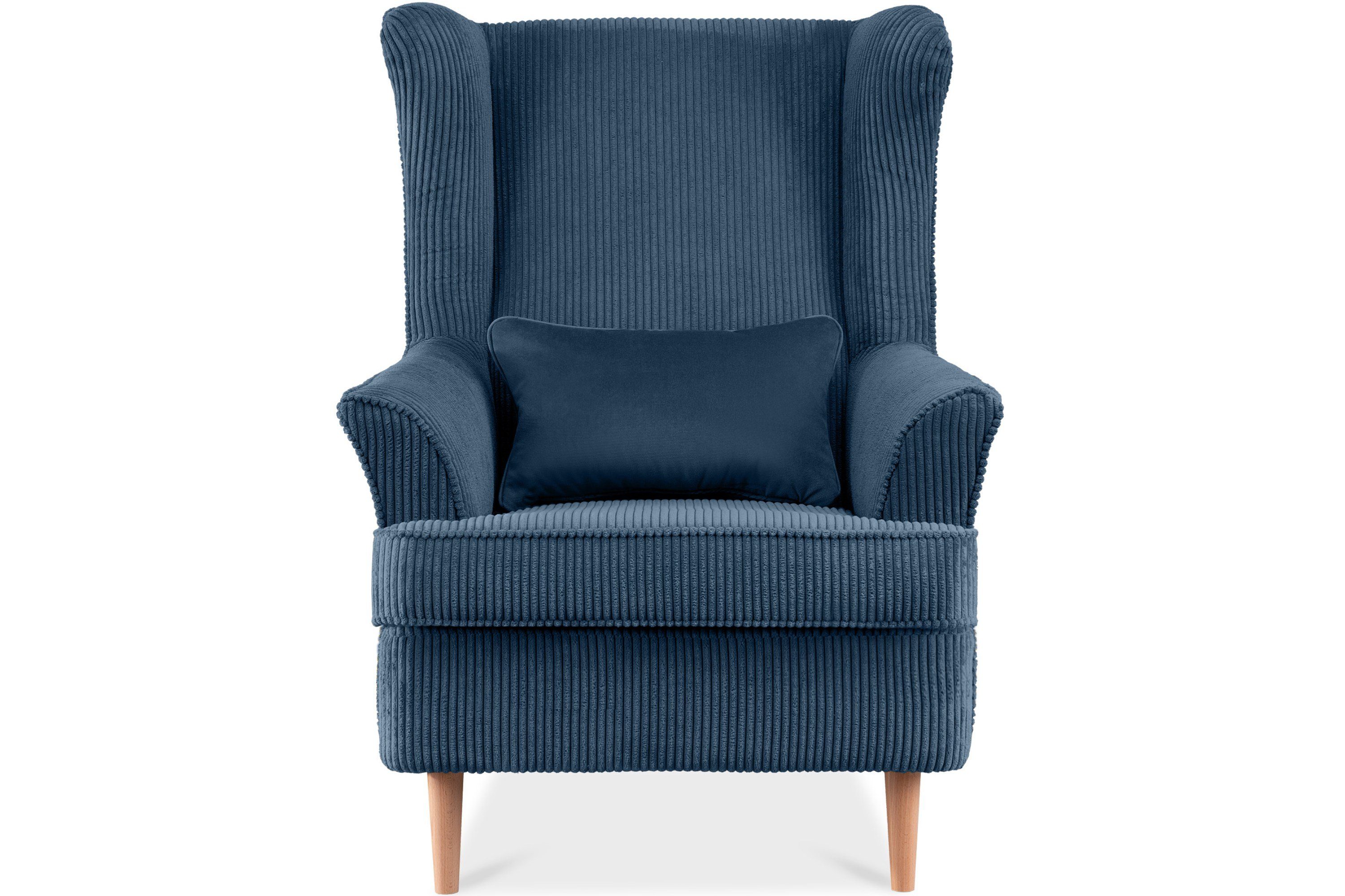 KONSIMO® Ohrensessel STRALIS Sessel, skandinavischer Stil, hergestellt in der EU, zeitloses Design