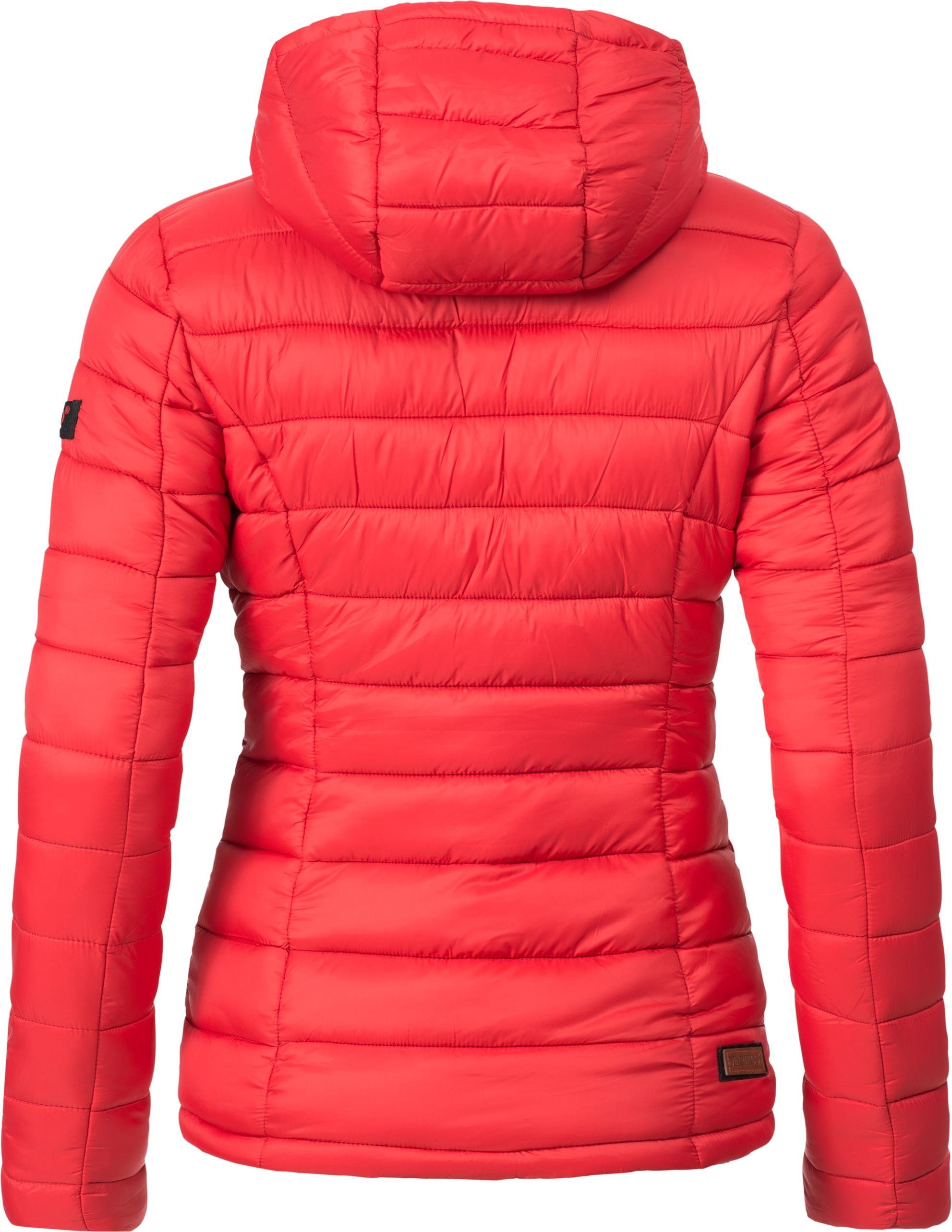 Marikoo Steppjacke Luci modische Damen Übergangsjacke mit großer Kapuze