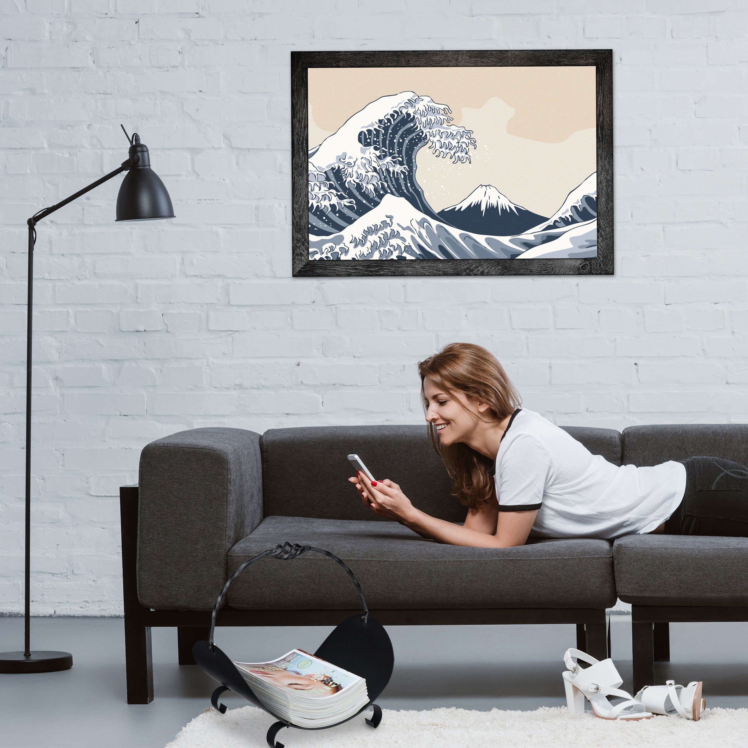 relaxdays Kaminholzkorb Metall schwarz (1 St) – Bild 5 von 5