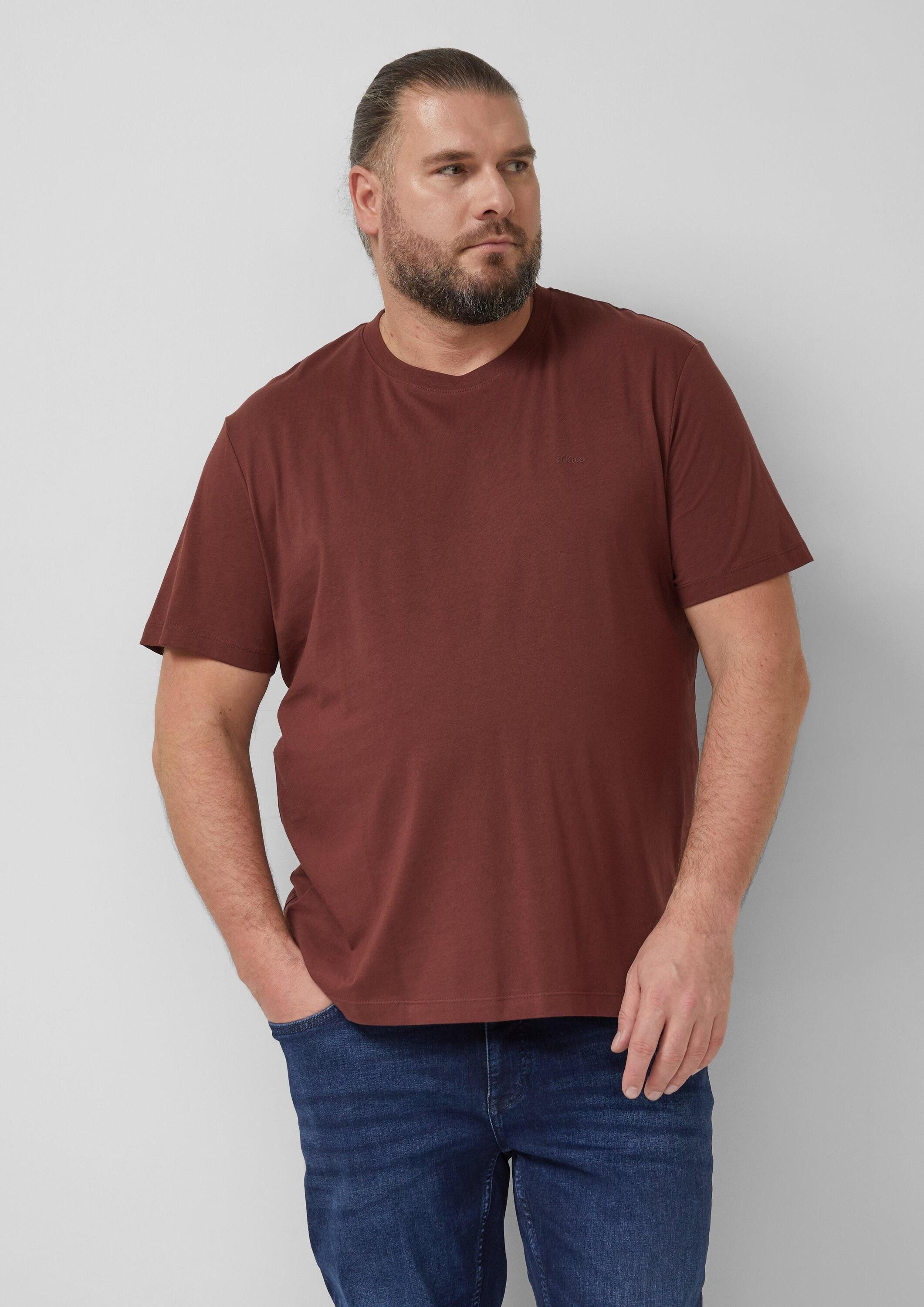 s.Oliver Kurzarmshirt T-Shirt Baumwoll-T-Shirt mit Logo-Print günstig online kaufen