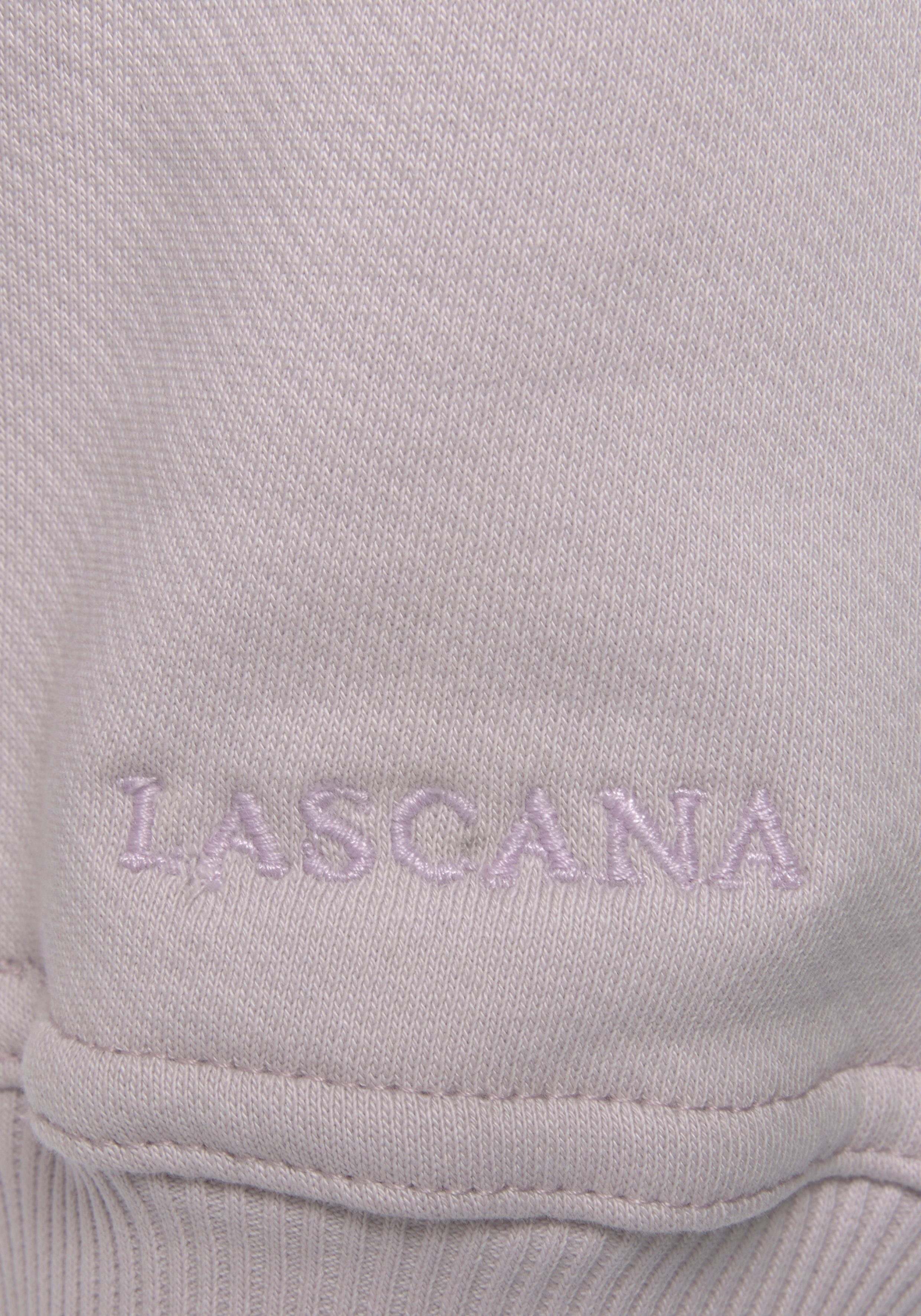 organischer Sweatjacke Baumwolle, Loungeanzug flieder aus LASCANA Loungewear,