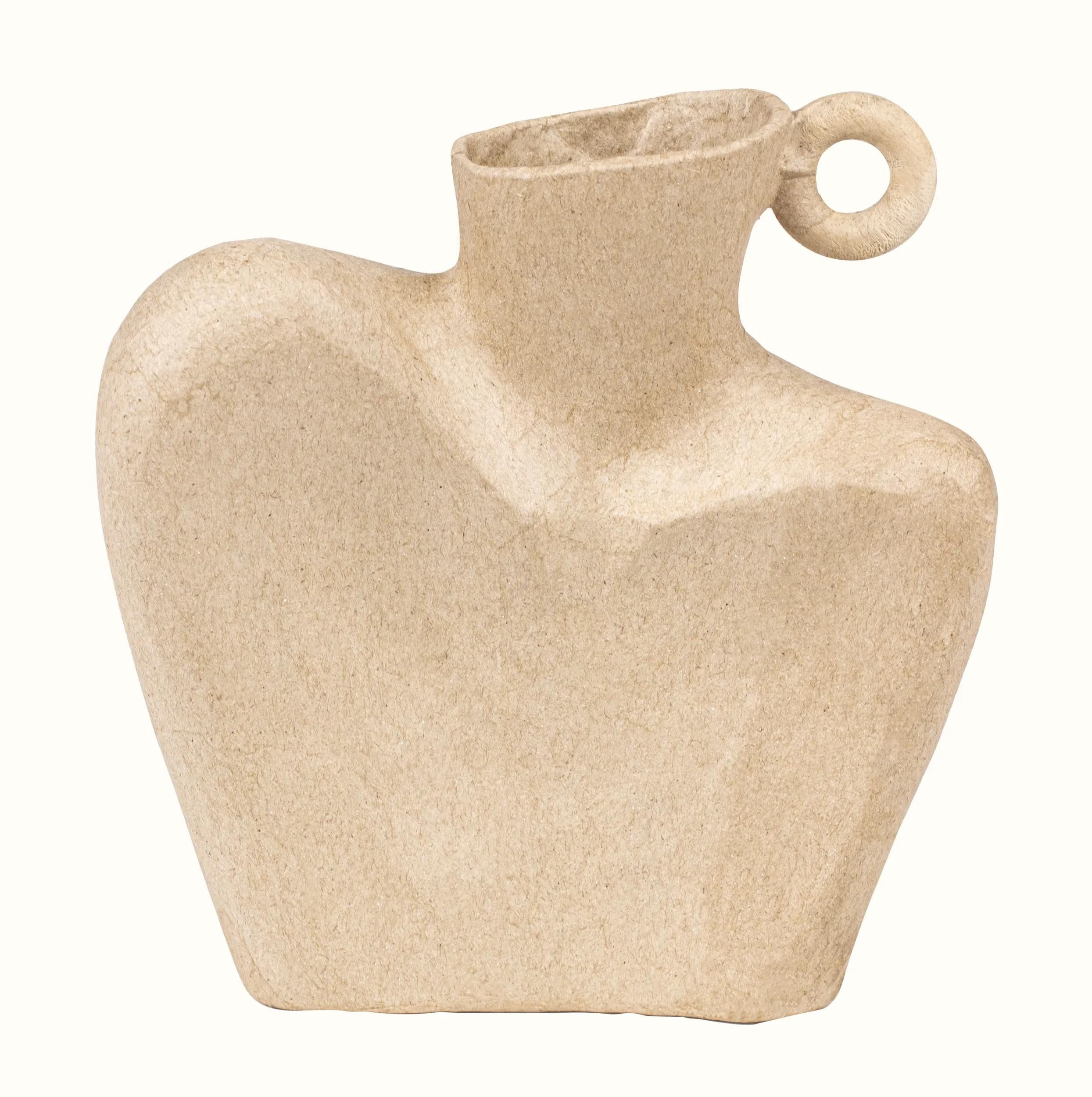 Papierdekoration Pappmaché, Vase, Frauschulter 14x4,5x14,5cm, Kartonbraun HD096C