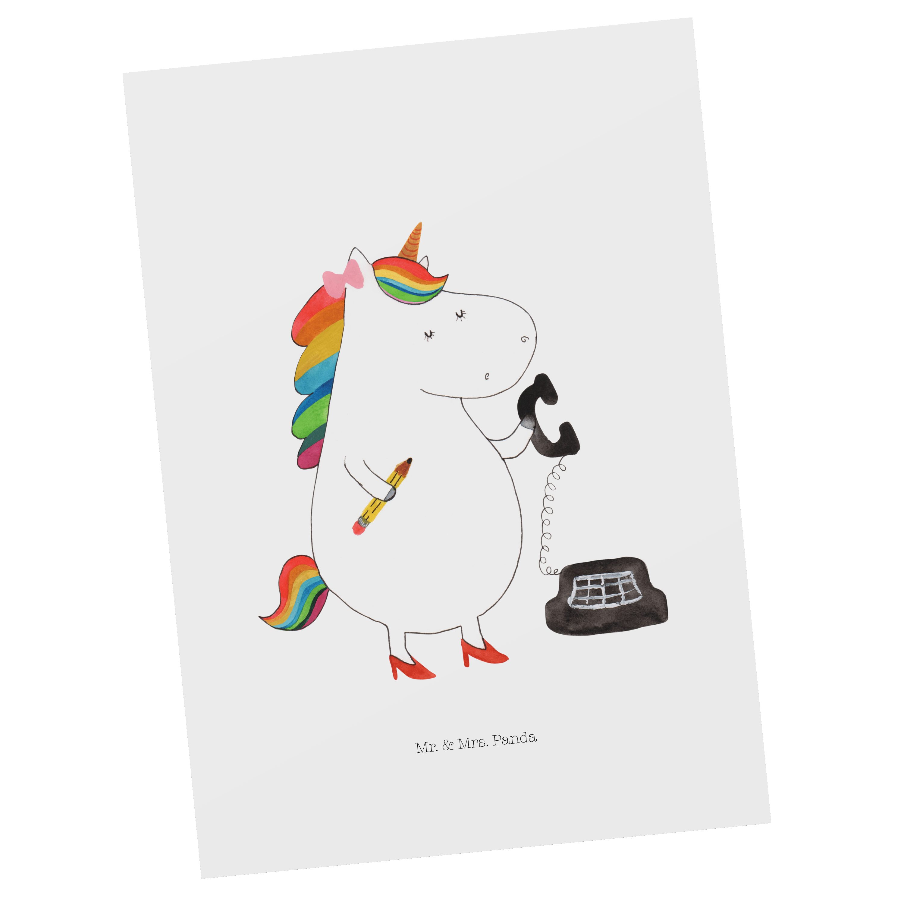 Mr. & Mrs. Panda Postkarte - Steuerb Einhorn Dankeskarte, - Sekretärin Einladung, Geschenk, Weiß