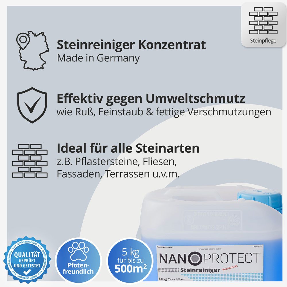 Nanoprotect Steinreiniger Naturstein-Reiniger (Set-Info Kraftvoll und schonend)