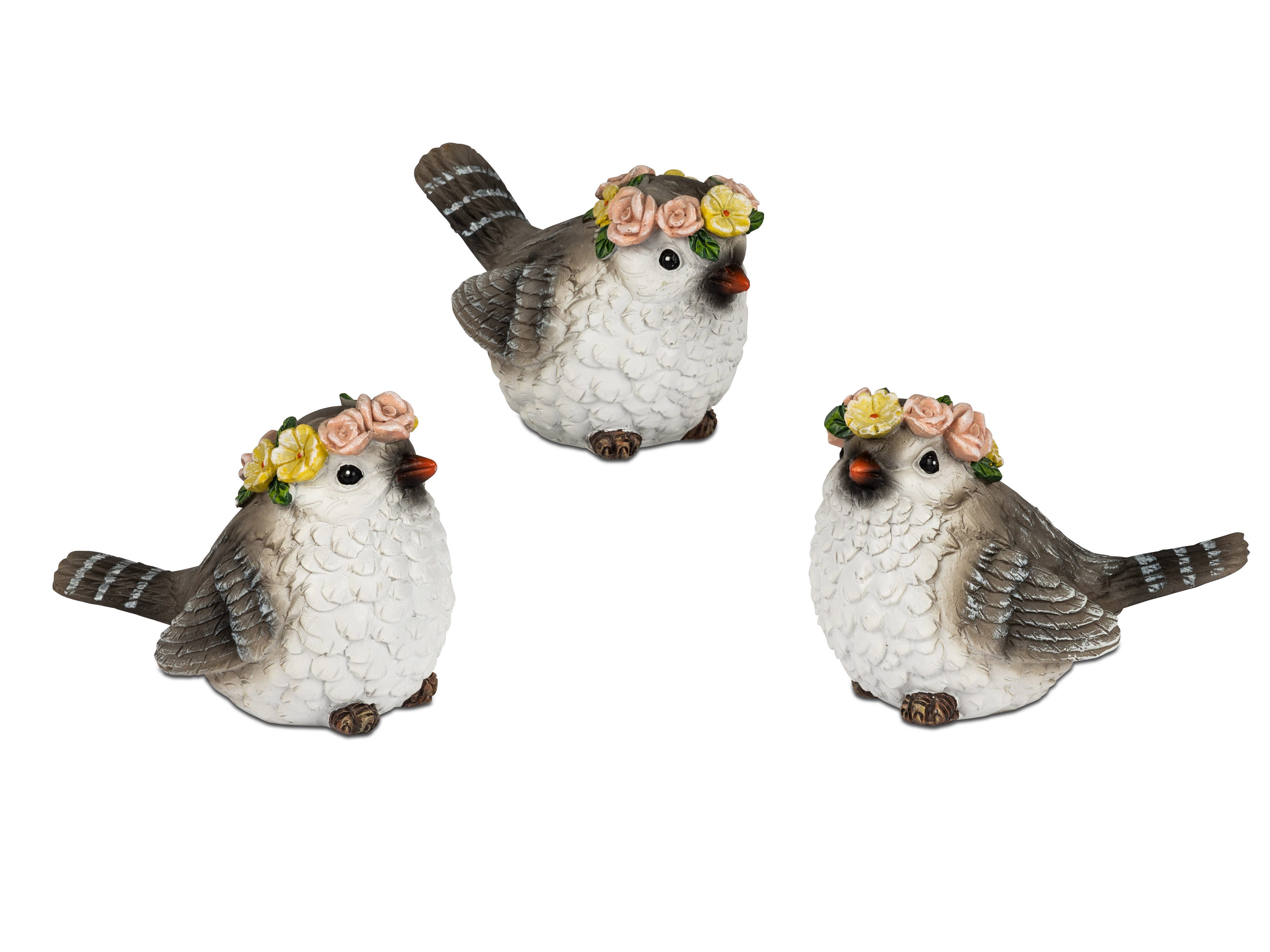 Tierfigur 3er-Set Deko Vögel, 7 cm groß - Fröhliche Fühlingsdeko
