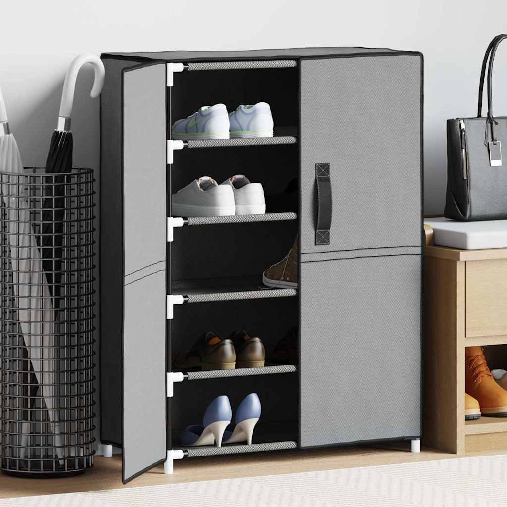 furnicato Schuhschrank Grau 60 x 28 x 90 cm mit 5 Böden und Vliesstoffabdeckung (1-St)
