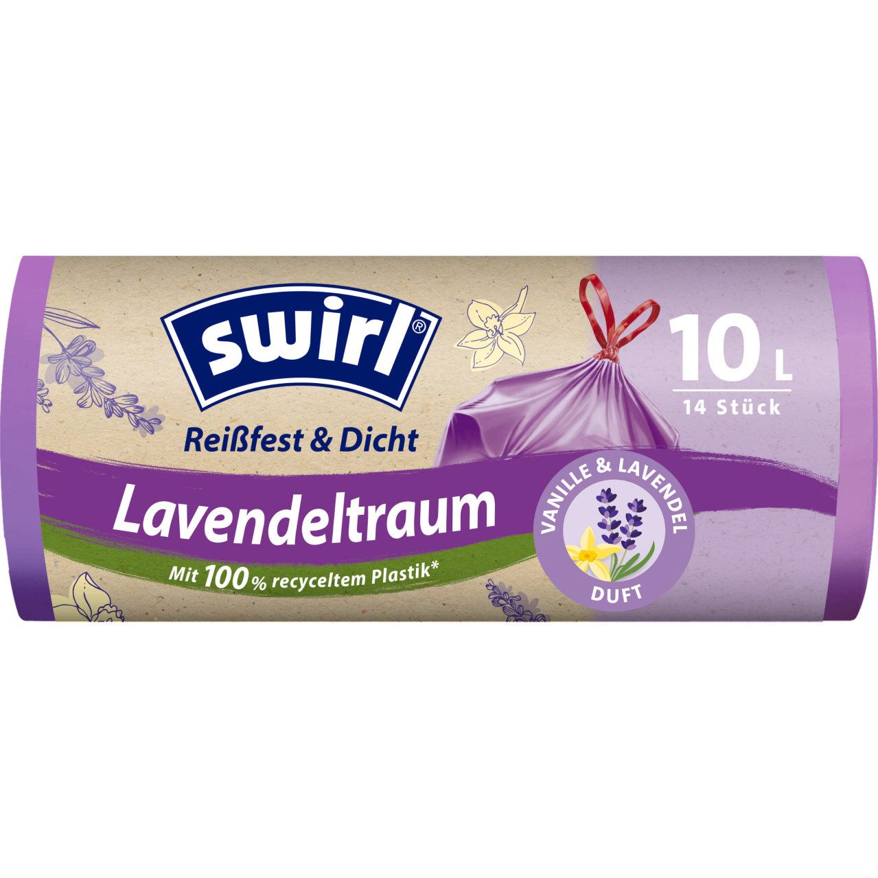 Swirl Müllbeutel Swirl Duft-Müllbeutel Vanille-Lavendel 10 L