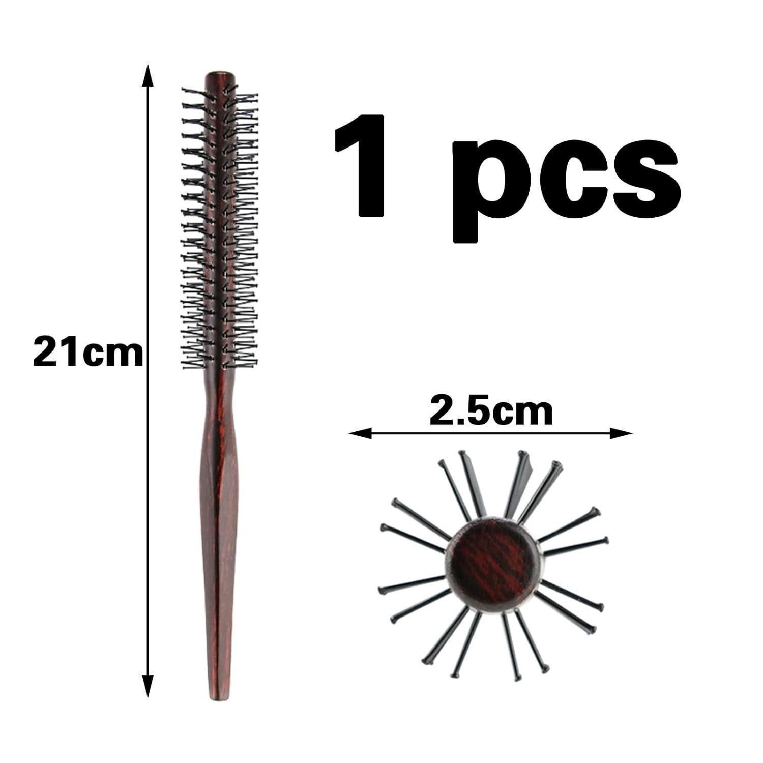 LABUYI Rundbürste 1 Stück Rundbürste Haarbürste Nylon Borste 21cm - Klein Bart Pony