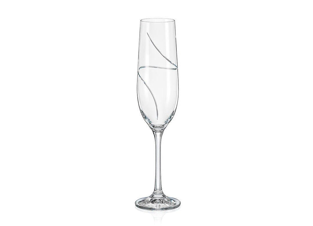 Crystalex Sektglas UP klar geschliffen 190 ml 2er Set, Kristallglas, poliertem Schliff, Kristallglas