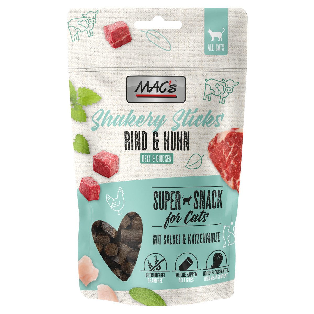 MAC'S Shakery Sticks Rind 50 g, Snack für: Katze