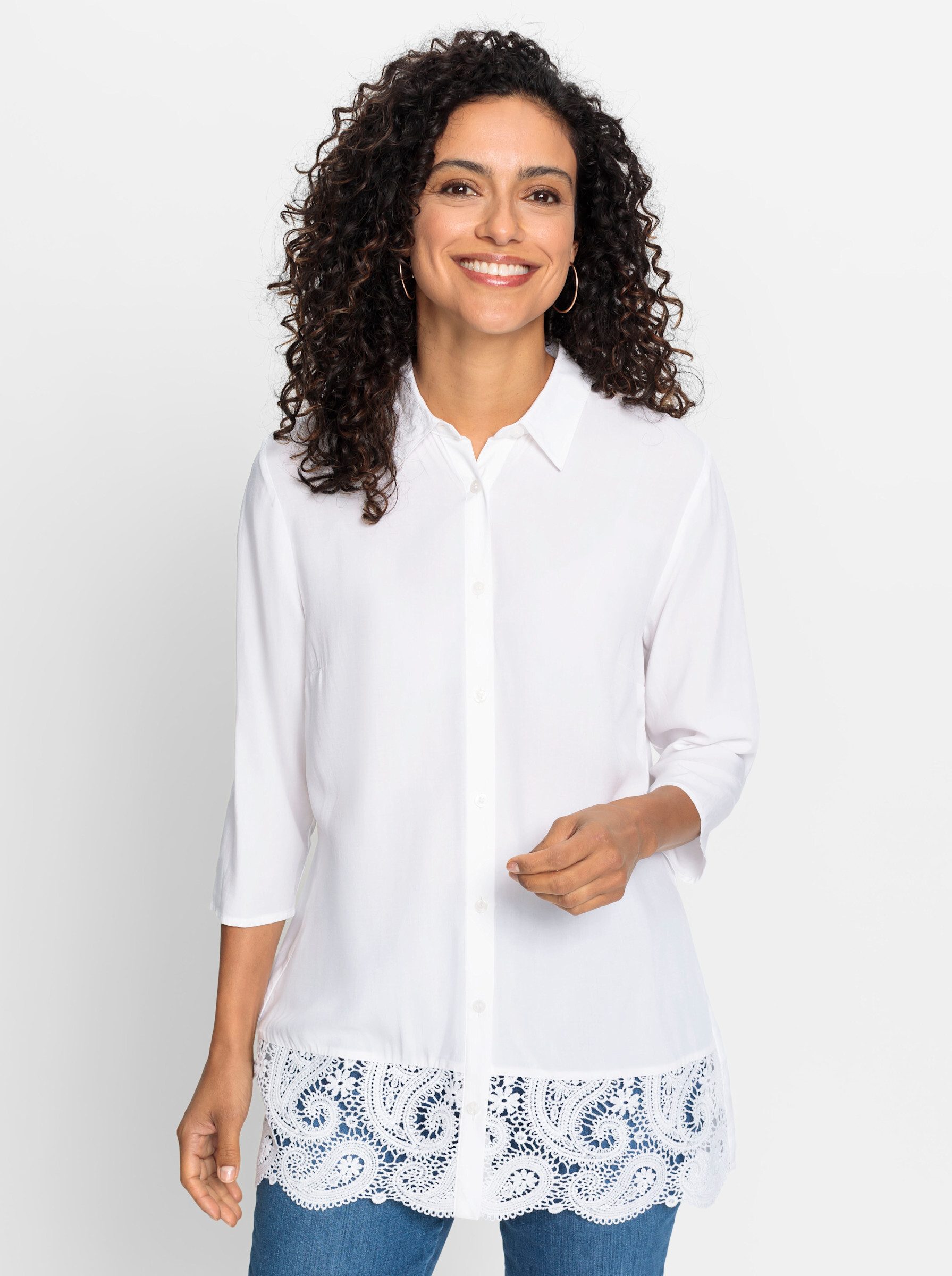 Klassische Bluse Longbluse