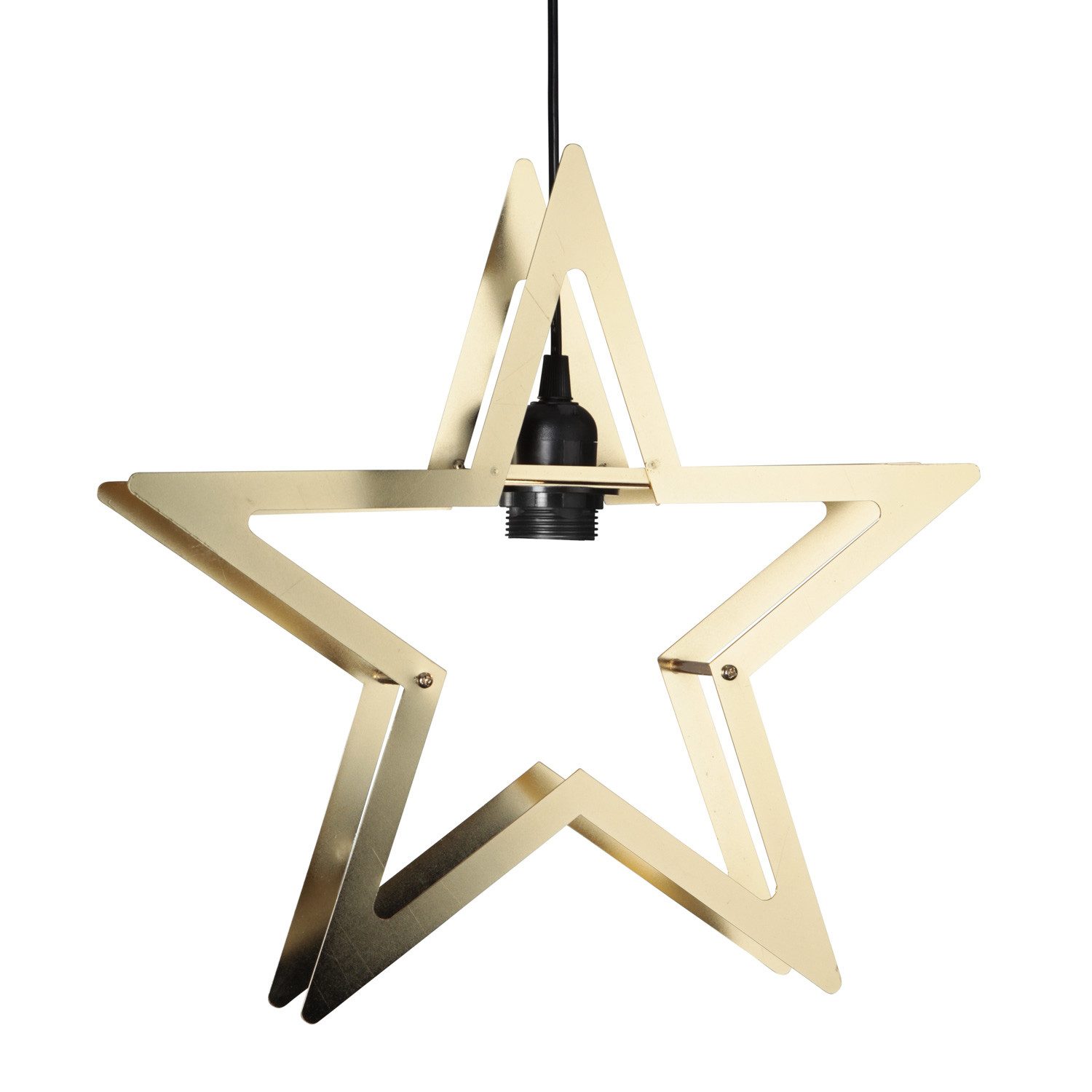 STAR TRADING LED Stern Hängestern Metallstern Leuchtstern 5-zackig E27 Fassung 36cm gold