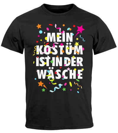 MoonWorks Print-Shirt Herren T-Shirt Fasching Karneval Kostüm Verkleidung Last Minute Faschi mit Print