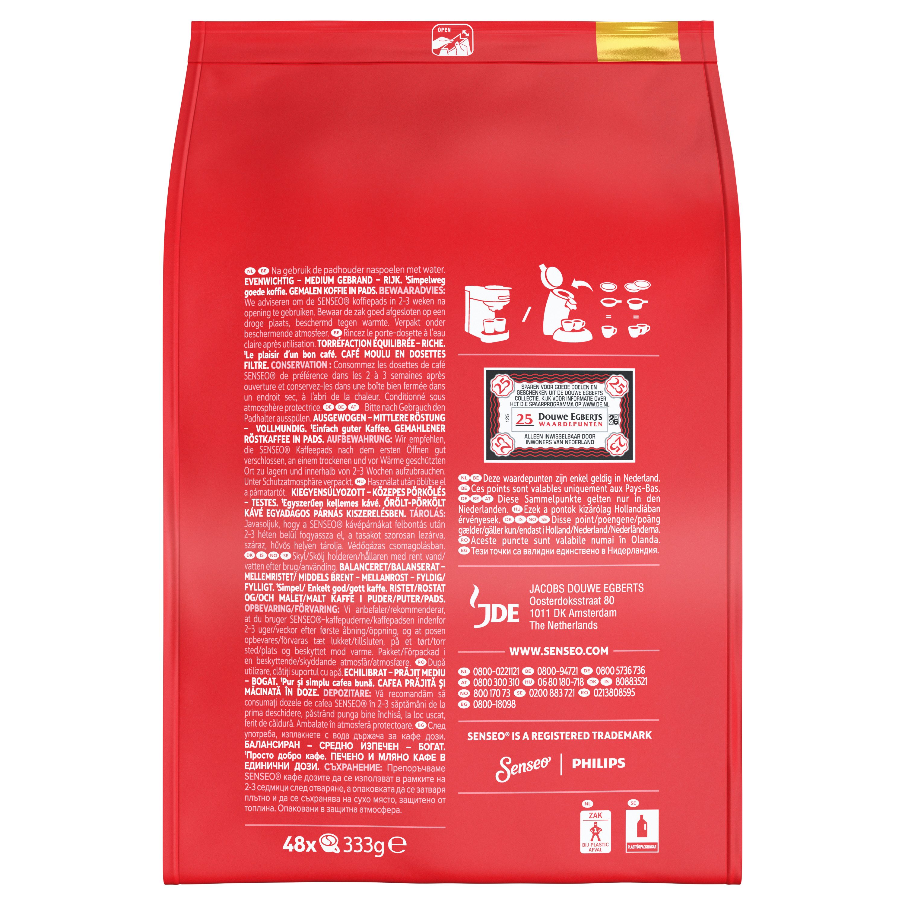 Senseo Kaffee Pads Classic Senseopads Kaffeepads 10 x 48 = 480 Getränke, (Packung, 10er Pack) – Bild 3 von 3