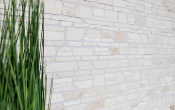 Mosani Bodenfliese Mosaik Marmor Naturstein hellbeige creme Fliesenspiegel Bad