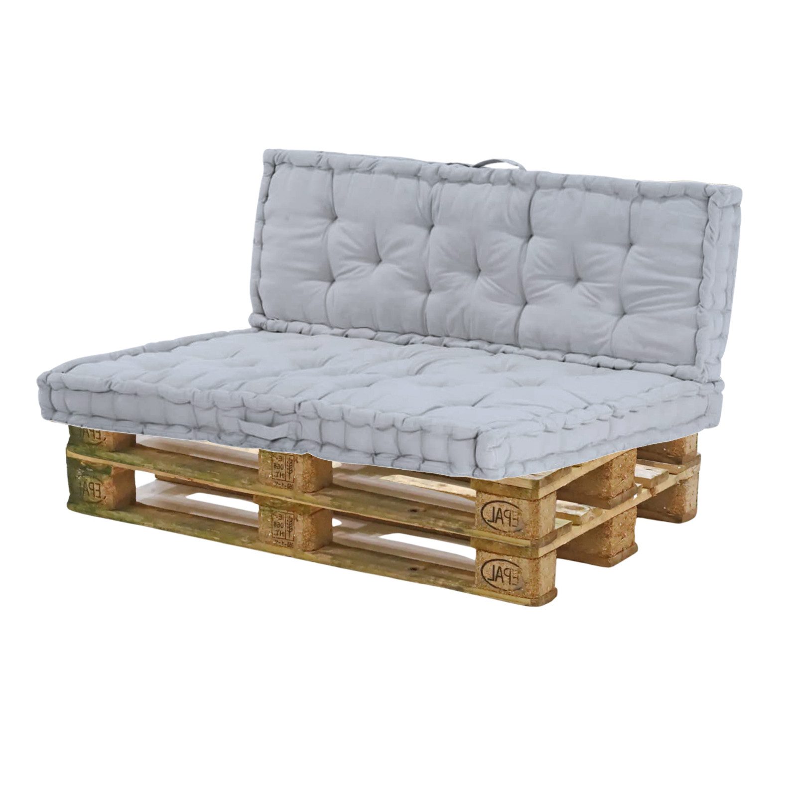 HTI-Living Sitzkissen Sitzkissen Set Grau Palettenkissen, Sitz- und Rückenkissen für Palettenmöbel