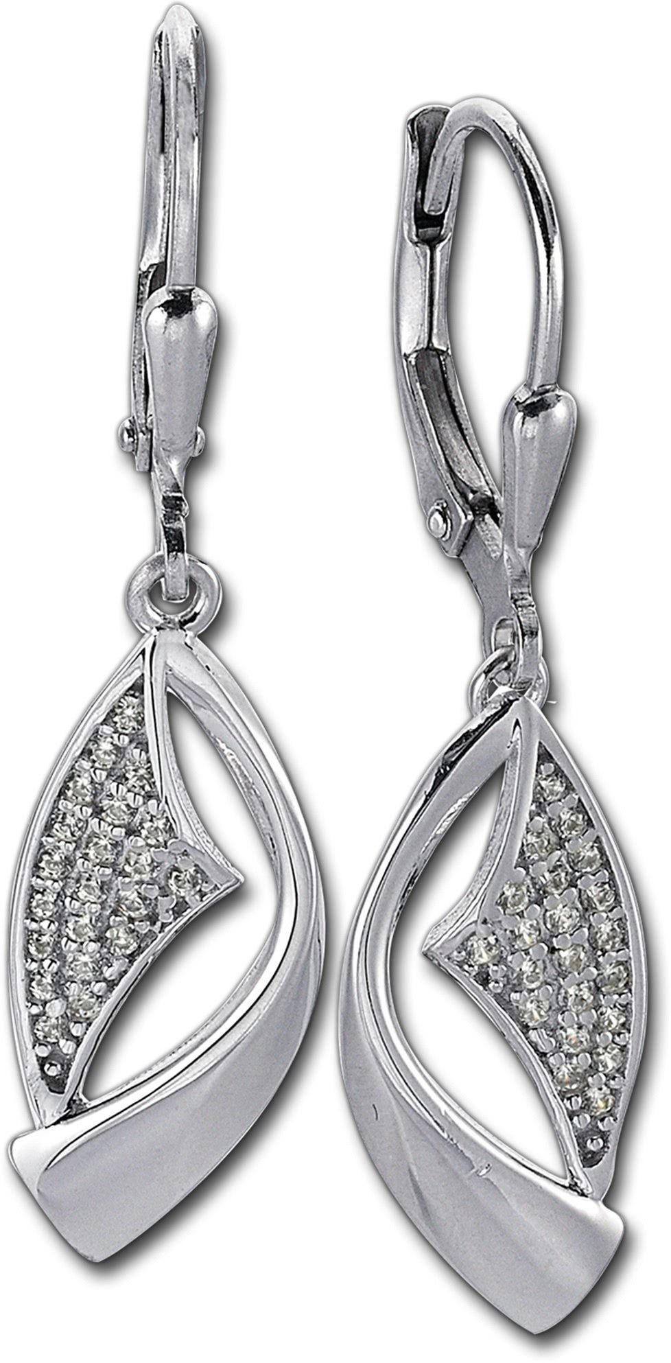Balia Paar Ohrhänger Balia Damen Ohrringe poliert 925er (Ohrhänger), Damen Ohrhänger Banner aus 925 Sterling Silber, Länge ca. 3,7cm