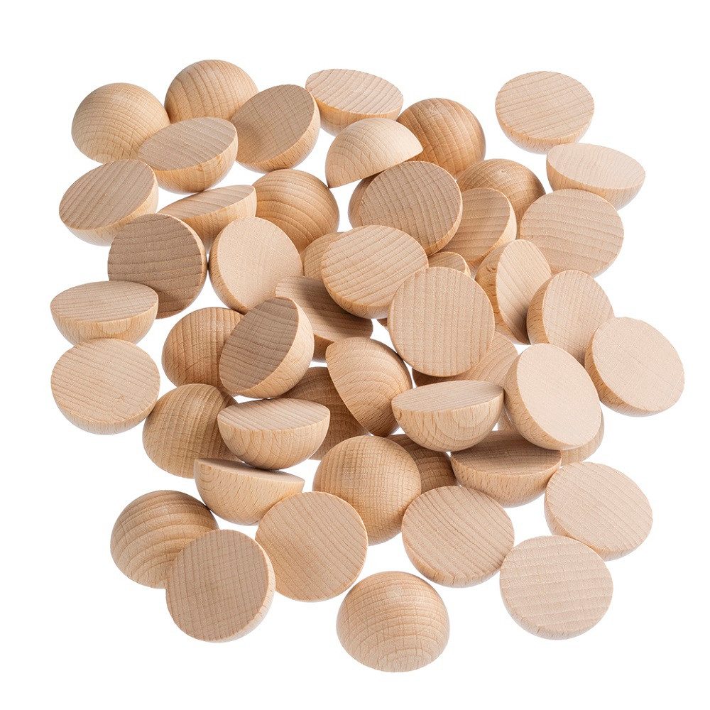 efco creative Bastelperlen Basteln, Holz, Holzartikel, Halbkugeln, Halbkugel roh, (50-tlg), Bastelartikel
