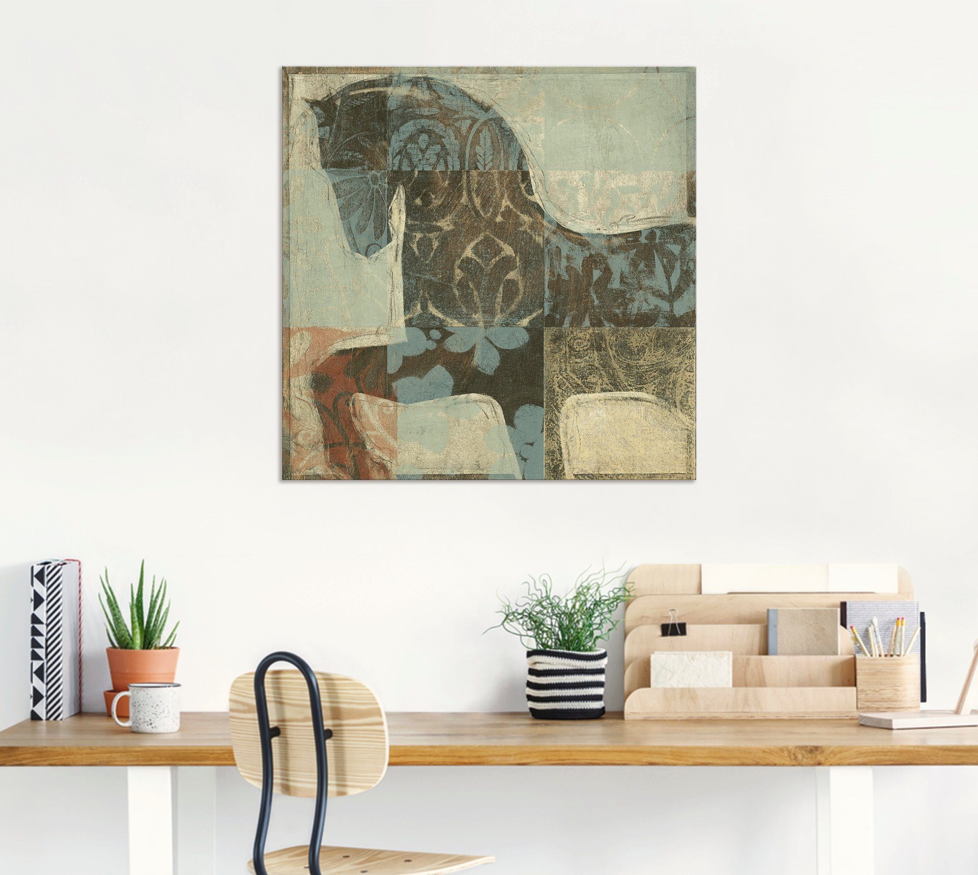 Gemustertes als Poster oder versch. I, Artland Wandaufkleber Leinwandbild, Wandbild Alubild, Größen Pferd (1 in Haustiere St),