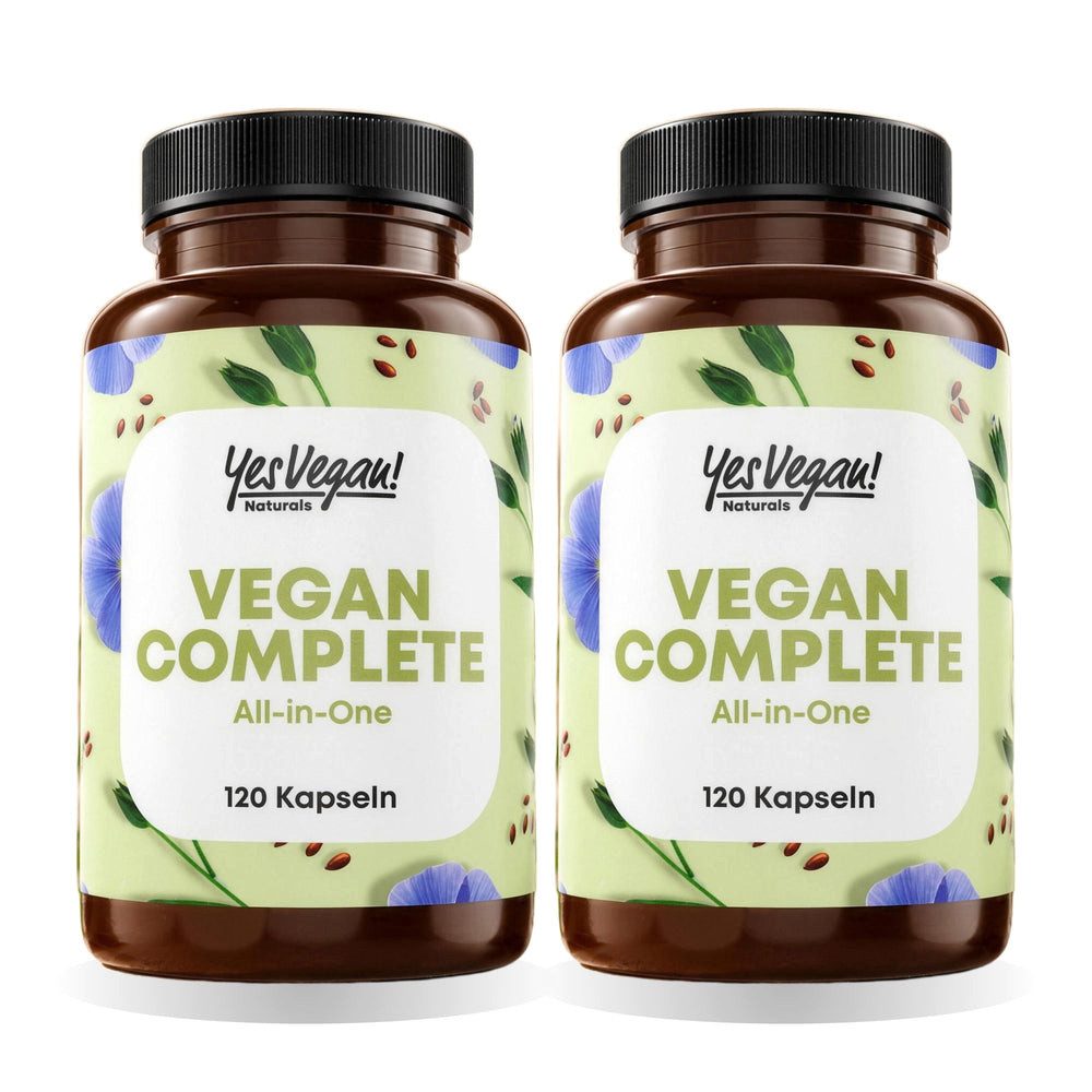 Yes Vegan Multivitamin & Mineralstoffe vegan, B12, D3, K2, Jod Kapseln, 2 er Spar-Set à 120 St., 71 g, vegan, laktosefrei, glutenfrei