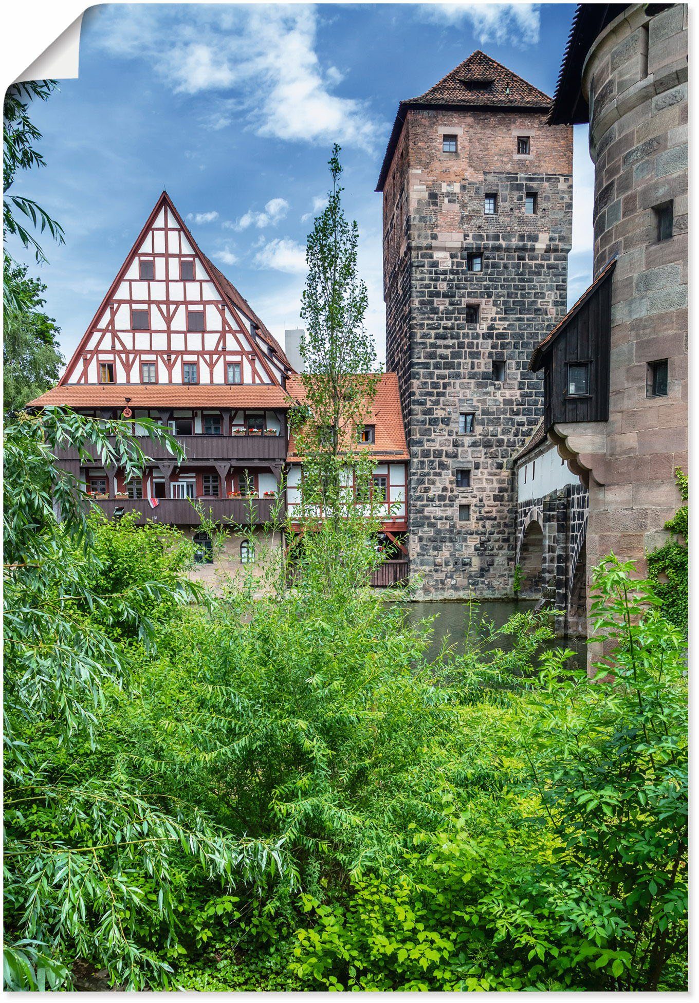 oder als Artland Weinstadel versch. NÜRNBERG (1 Wandaufkleber Größen St), in Alubild, Leinwandbild, Nürnberg Poster WasserturmHenkersteg, Wandbild