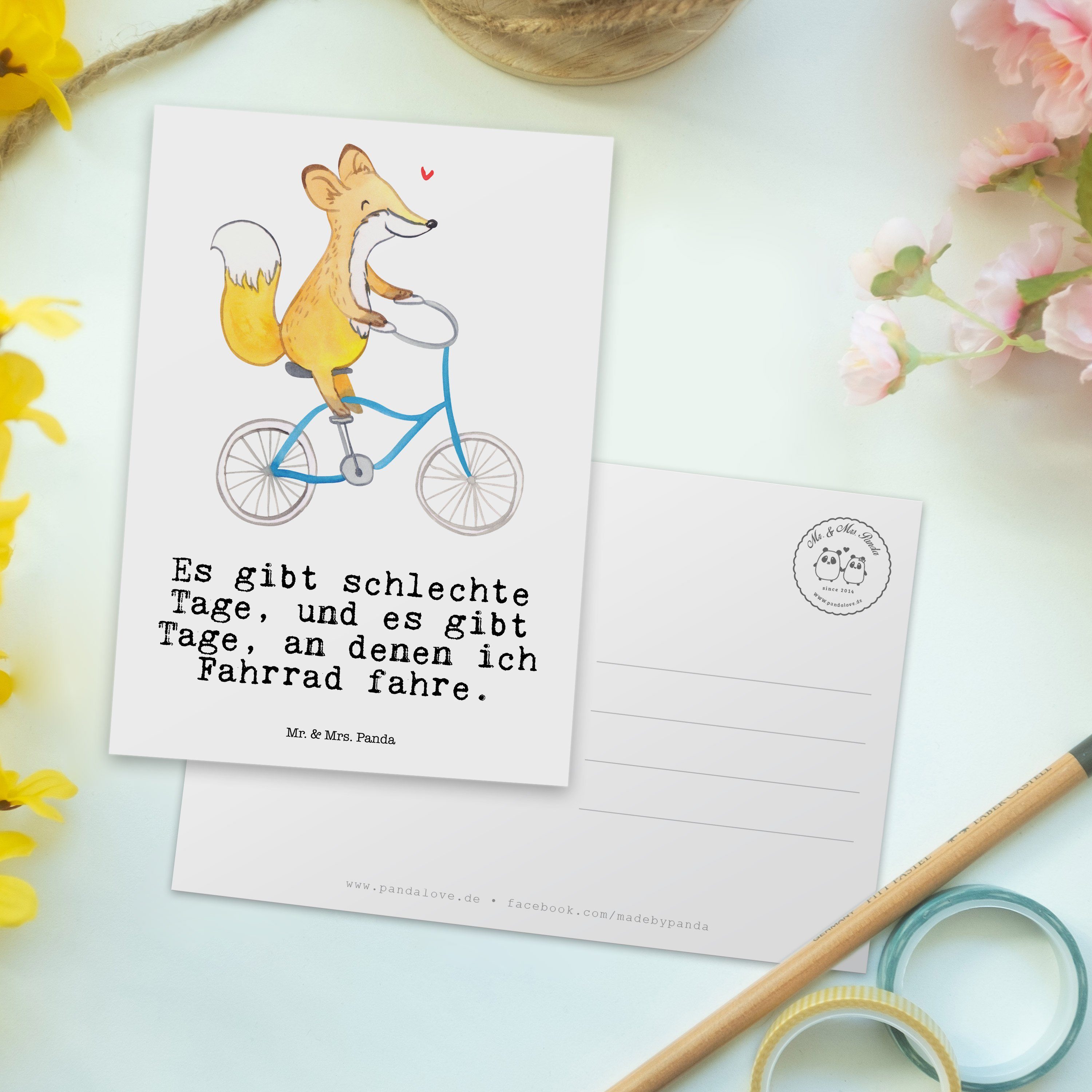 Mrs. - fahren Danke, - & Weiß Gruß Postkarte Panda Tage Dankeskarte, Mr. Fuchs Fahrrad Geschenk,