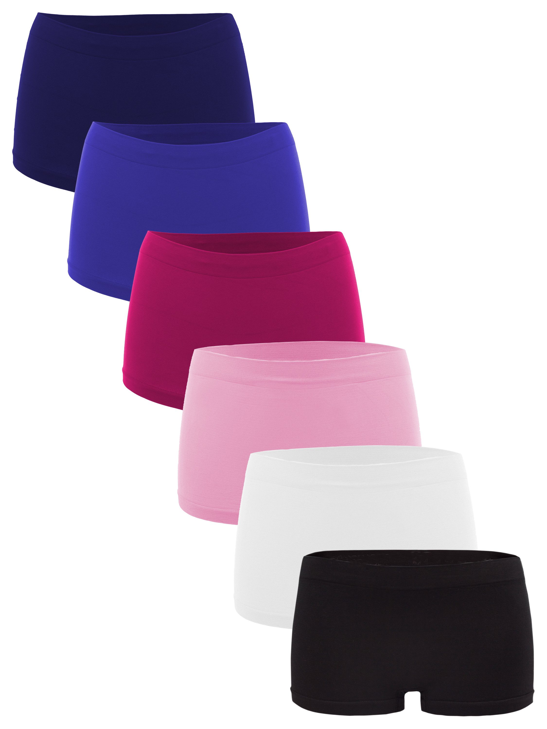 Fabio Farini Panty Damen Hipster Boxershorts - Frauen Unterhosen Slip Set Seamless (Packung, 6-St) angenehmes Tragegefühl ohne Seitliche Nähte
