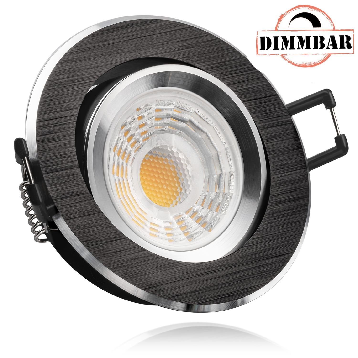 Bicolor (chrom Markenst GU10 LED mit Einbaustrahler Einbaustrahler Set LEDANDO / schwarz) LED LED