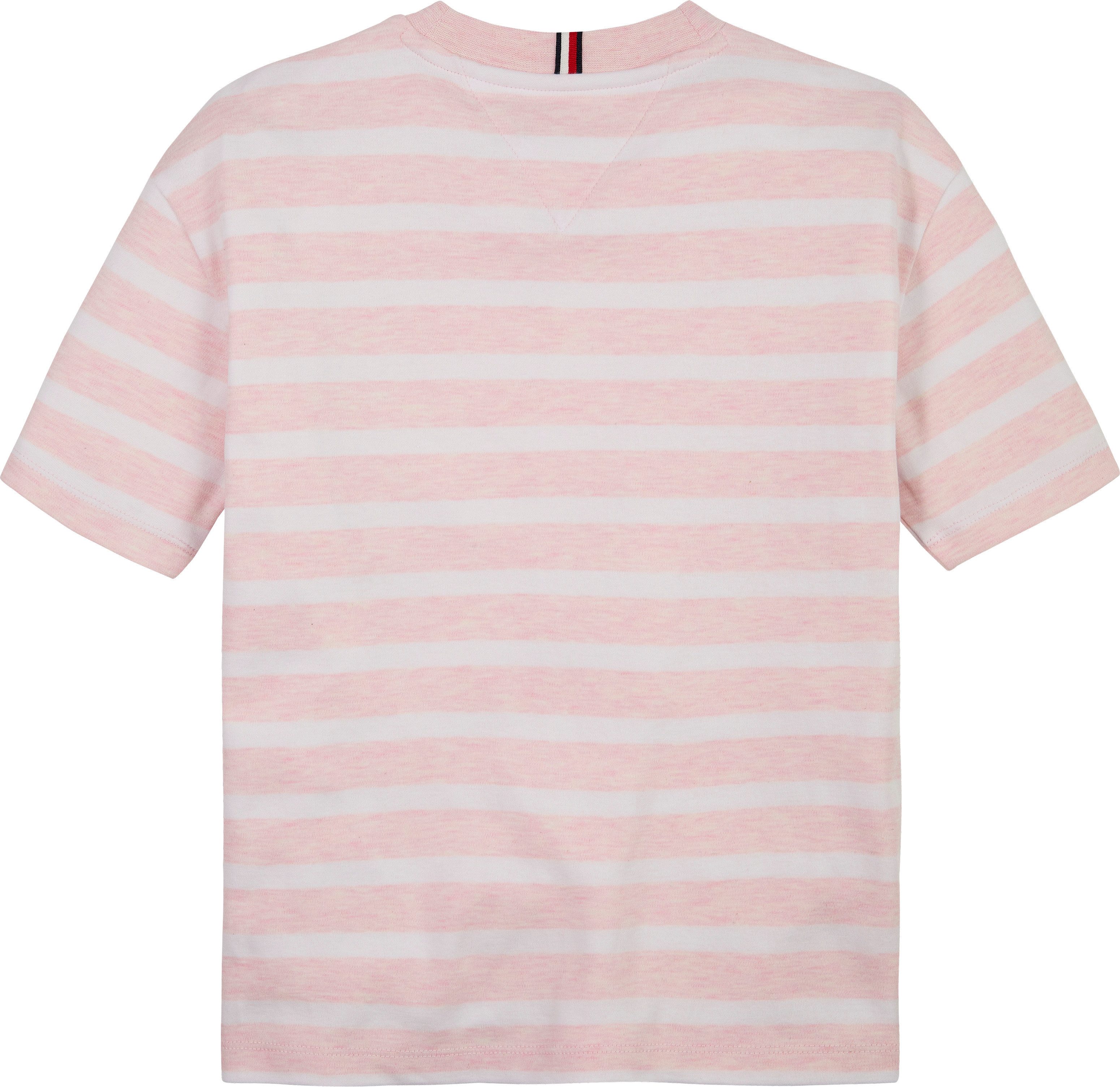 Tommy Hilfiger T-Shirt INTERLOCK STRIPE HTR T-SHIRT SS für Kinder bis 16 Jahre, mit kleinem Flag-Label – Bild 5 von 5