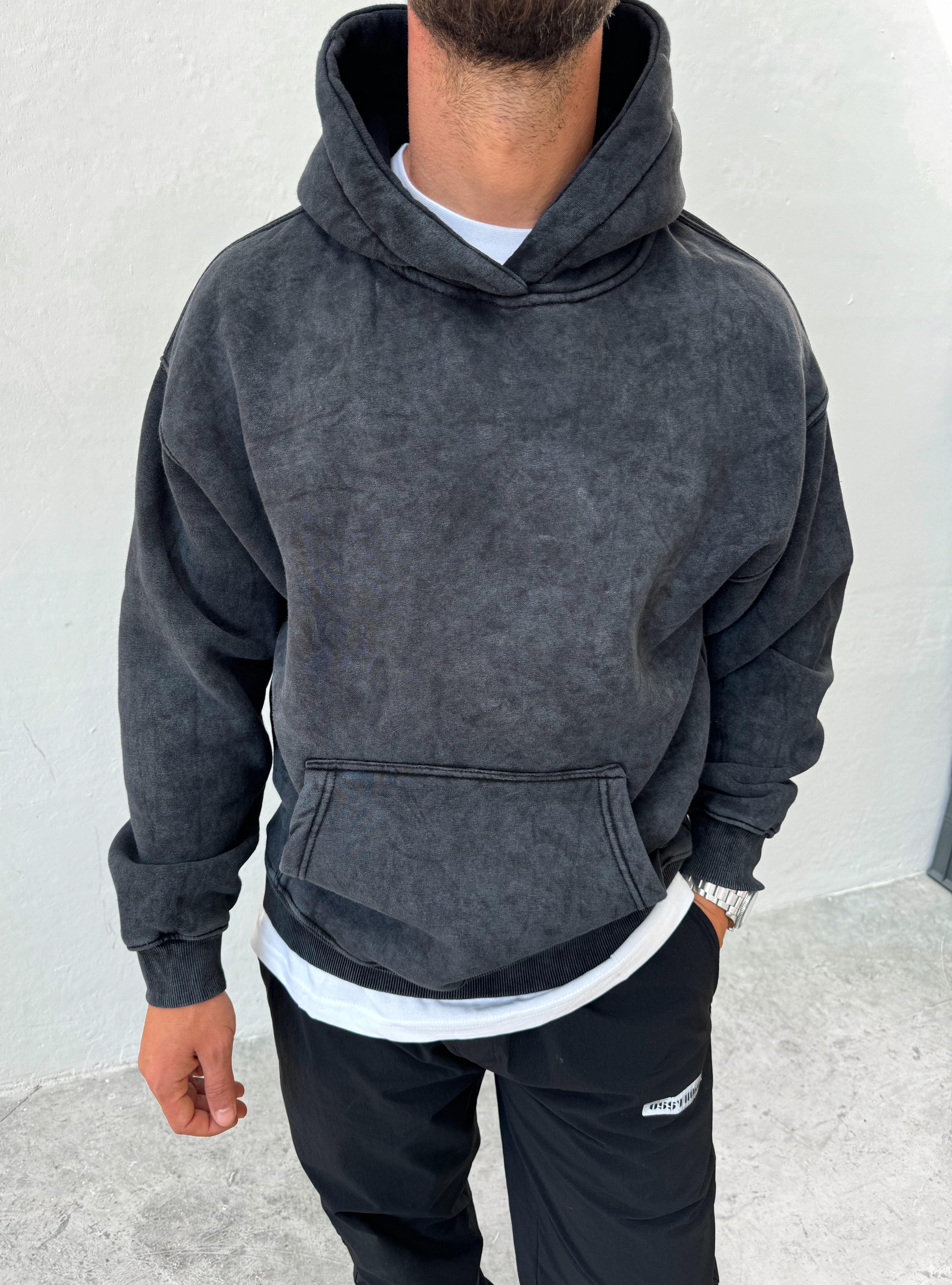 OSSY HOMER Hoodie Washed Hoodie Baumwolle günstig online kaufen