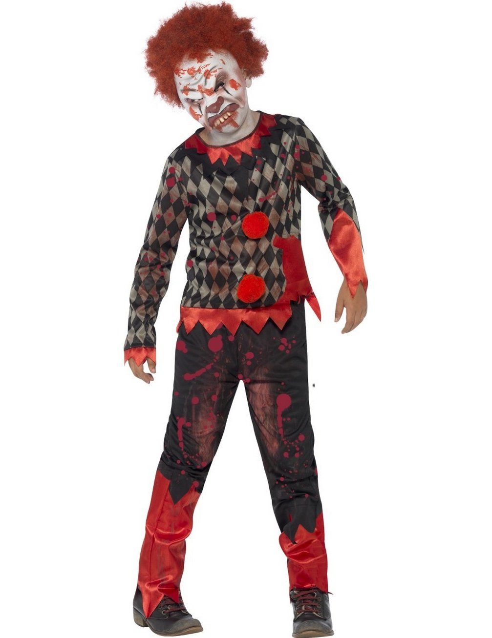 Rubies Niederlande b.v. Kostüm Blutiger Zombie-Clown Halloween Kinderkostüm rot-schwarz
