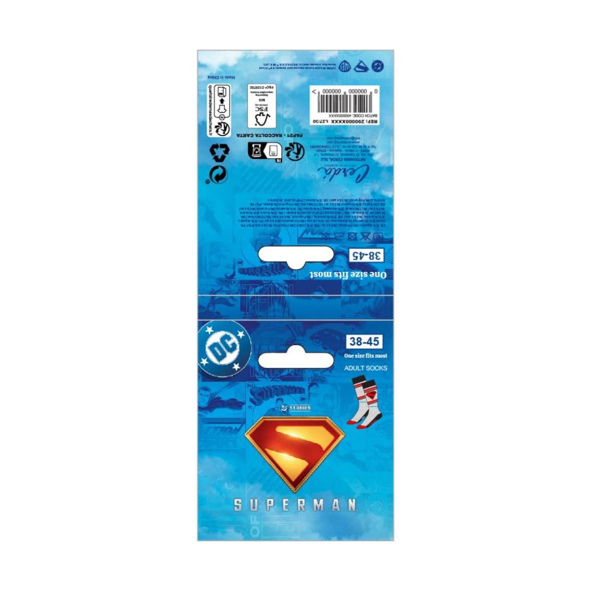 Superman Socken 1 Paar Socken mit komfortabler Passform in Größe 38-45