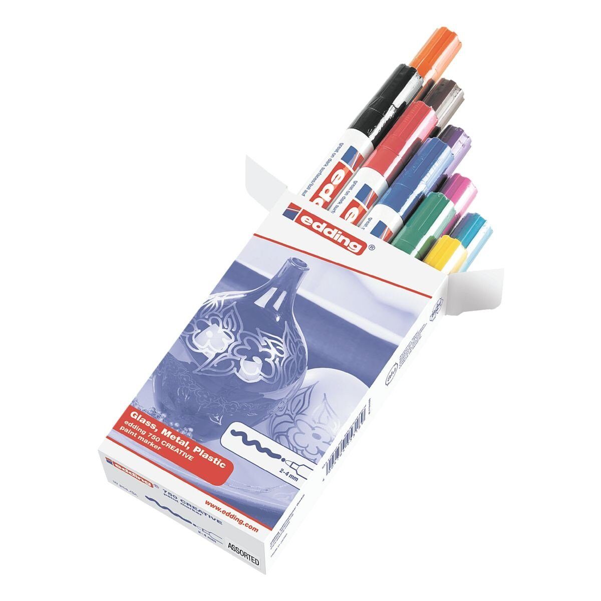edding Lackmarker 750, (10-tlg), Strichstärke 2-4 mm, wasserfest