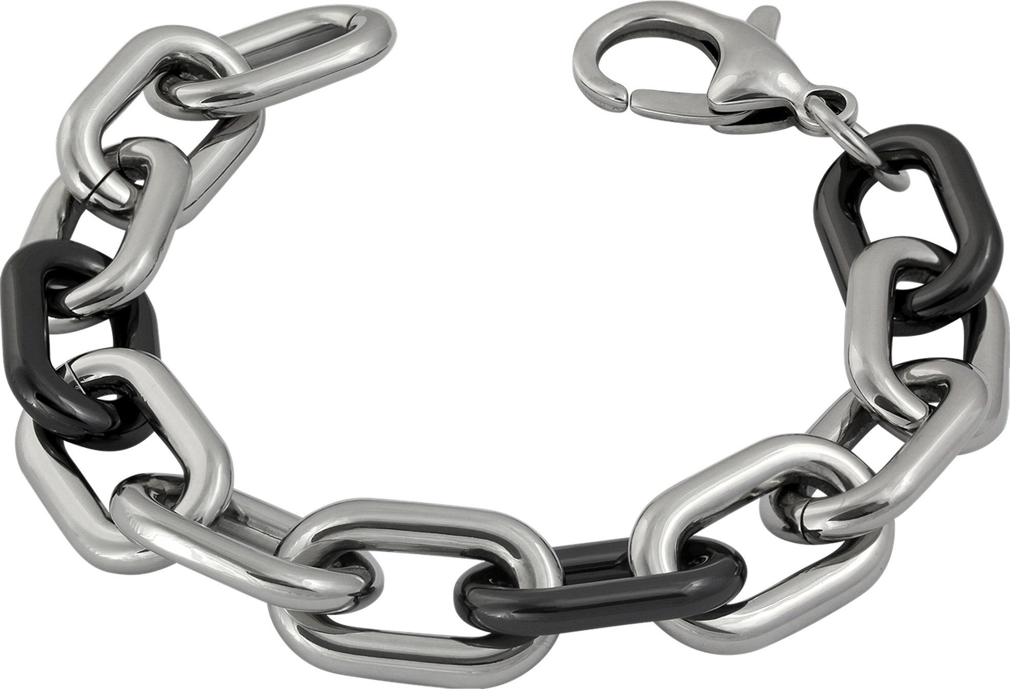 Edelstahlarmband Amello Glieder Armband silber
