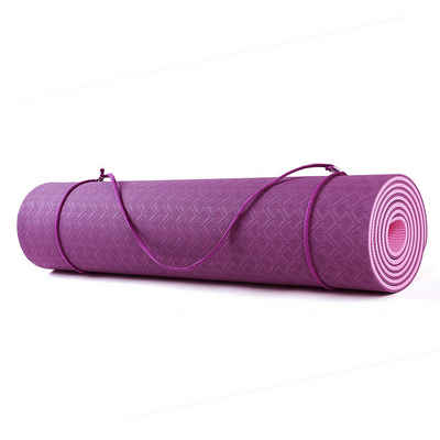 Technofit Yogamatte Yoga Fitnessmatte Bordeaux-lila 183 cm x 61 cm x 0,6 cm, mit robuster Fertigung, standfest