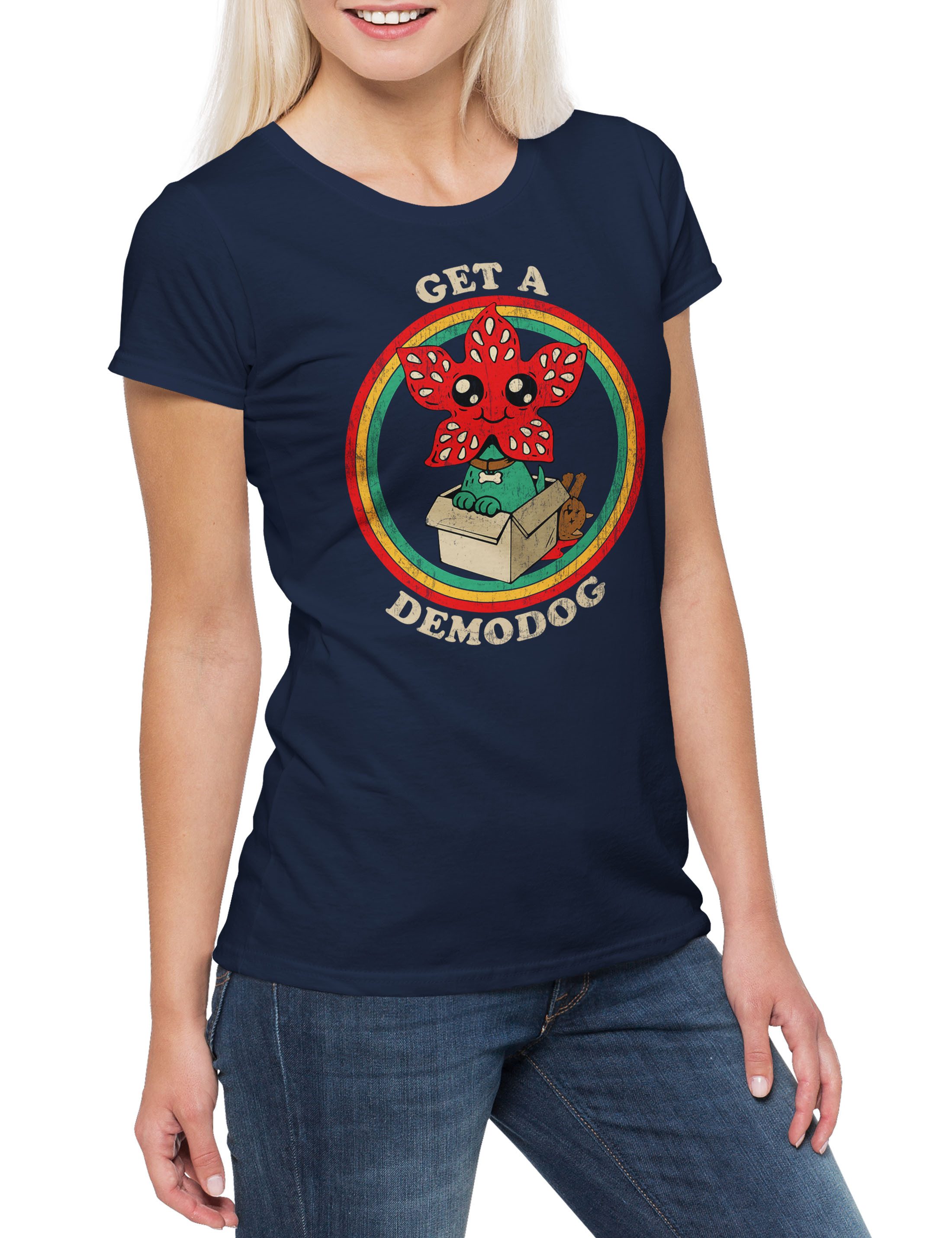Print-Shirt Get A Demodog I Damen T-Shirt Stranger Jane Kids Monster Ghost World