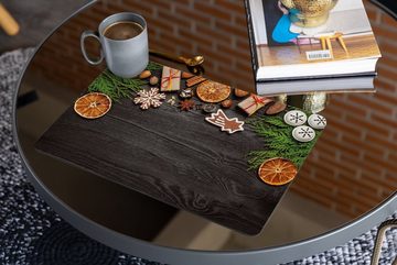 Platzset, Tischset Weihnachten Gewürze Holz Tischunterlage Tischdeko, matches21 HOME & HOBBY, (1-St), modernes Esstisch Platzdeckchen als abwaschbarer Tischuntersetzer