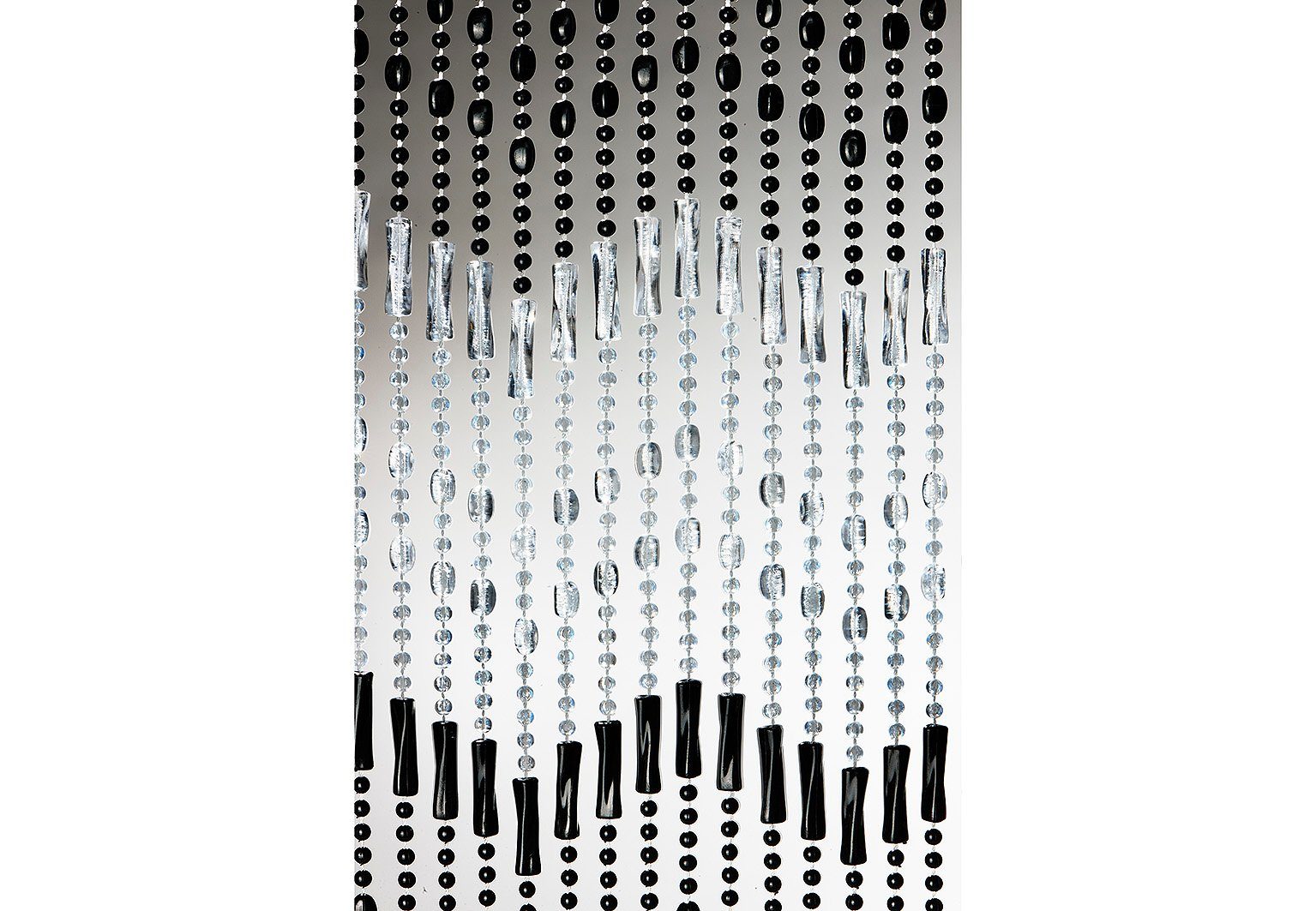 Kobolo Türvorhang Perlenvorhang MOUNTAIN - black white - 90x200 cm (1 St), Ösen, transparent