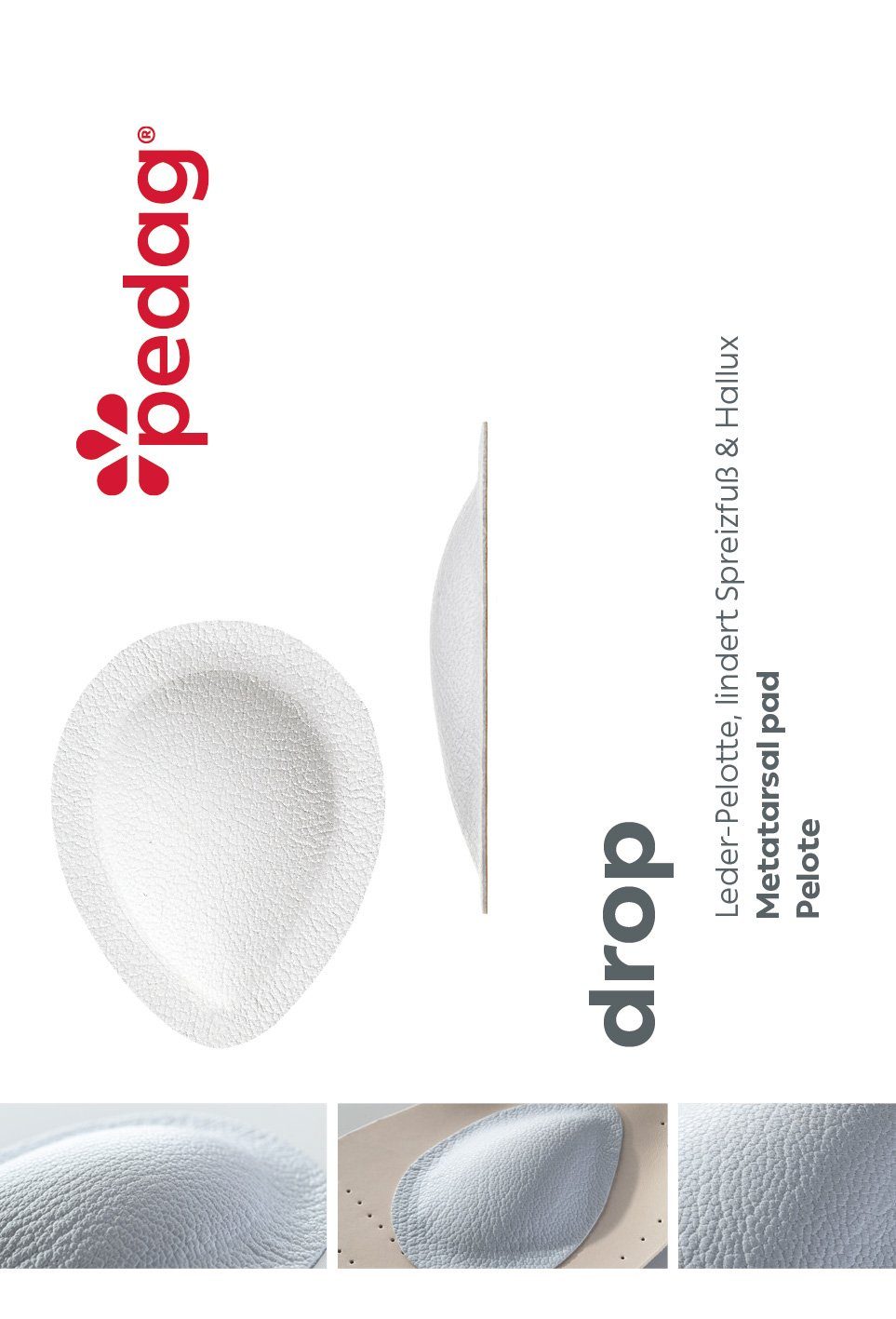 Pedag Einlegesohlen pedag Drop weiche Pelotte Tropfenform weiß 1Paar S 35 / 37 EU – Bild 2 von 5