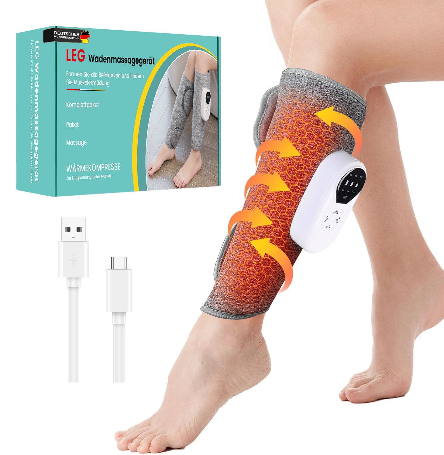 Massagegerät Wadenmassagegerät,Luftkompression Massage,Beinmassagegerät mit Heizung