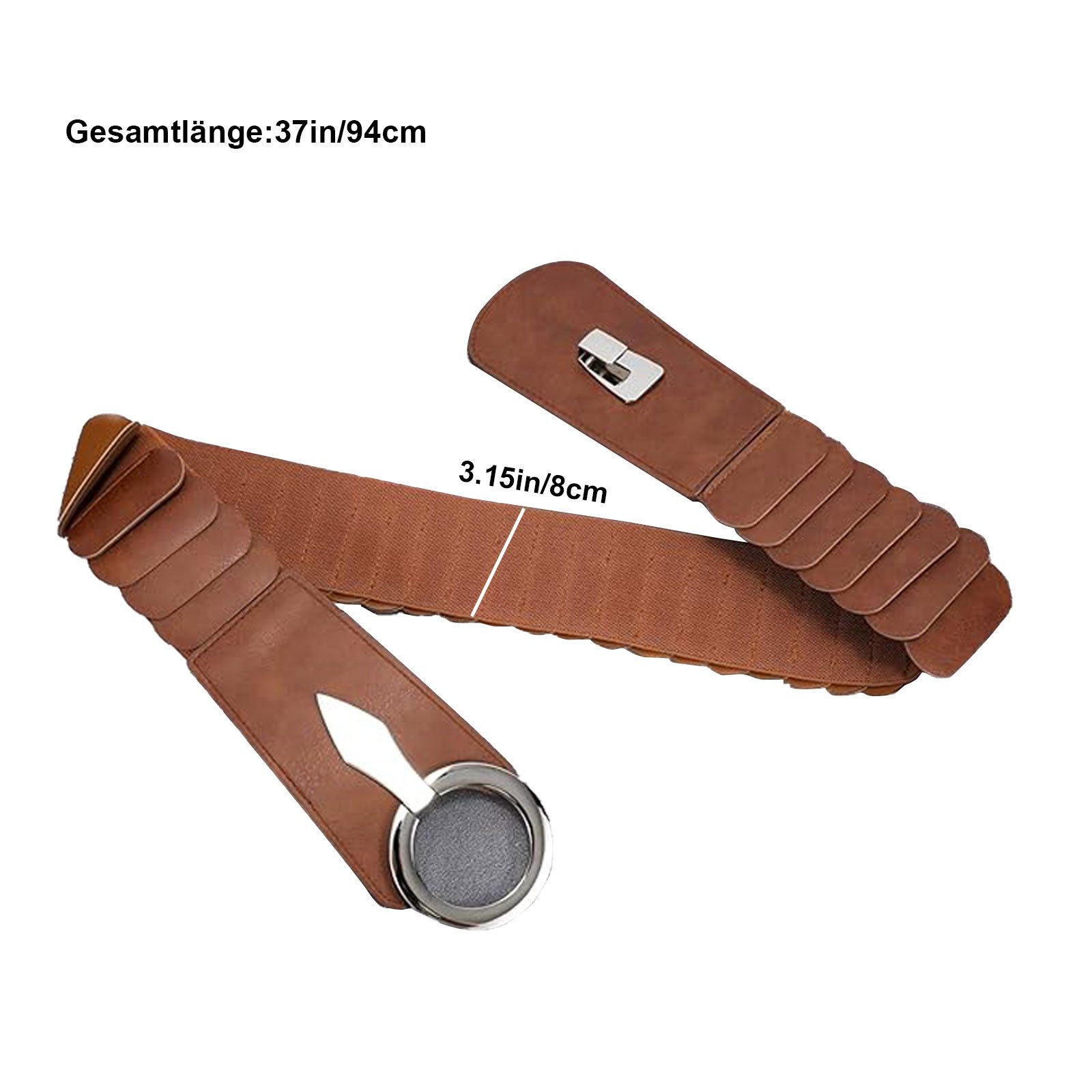 HAUSS SPOLE Taillengürtel PU-gürtel Damengürtel Herren Gürtel Hochwertige Verarbeitung (PU,mit silberner Ring-Schließe, Stretchgürtel, 1-St., Silberring-Doppelschnallen-Design) passen zu allen Kleidungsstücken