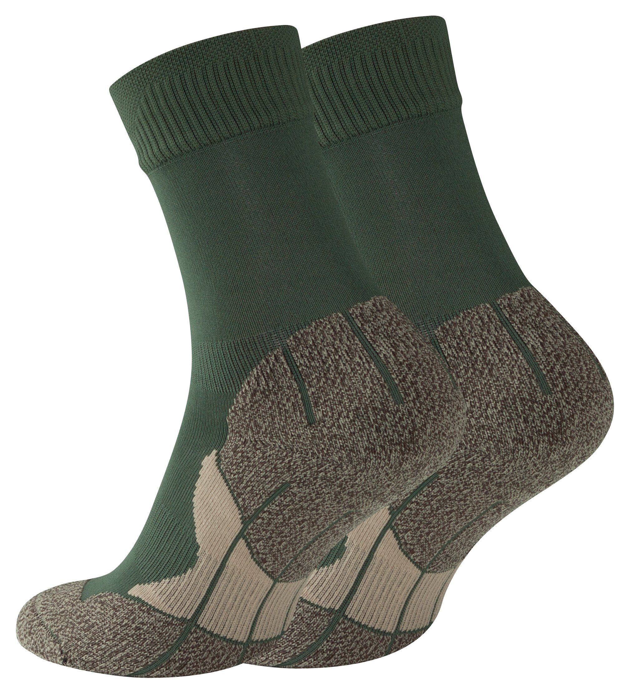 Stark Soul® Funktionssocken - Multifunktionssocken Socken Spezialpolsterung "PERFORMANCE" (2-Paar) mit Grün