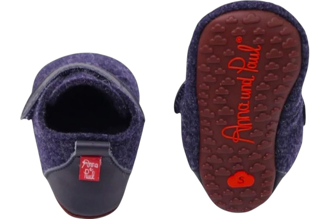Anna und Paul Basic Lauflernschuh (1-tlg) Krabbelschuh aus 100 % Wollfilz mit Klettverschluss