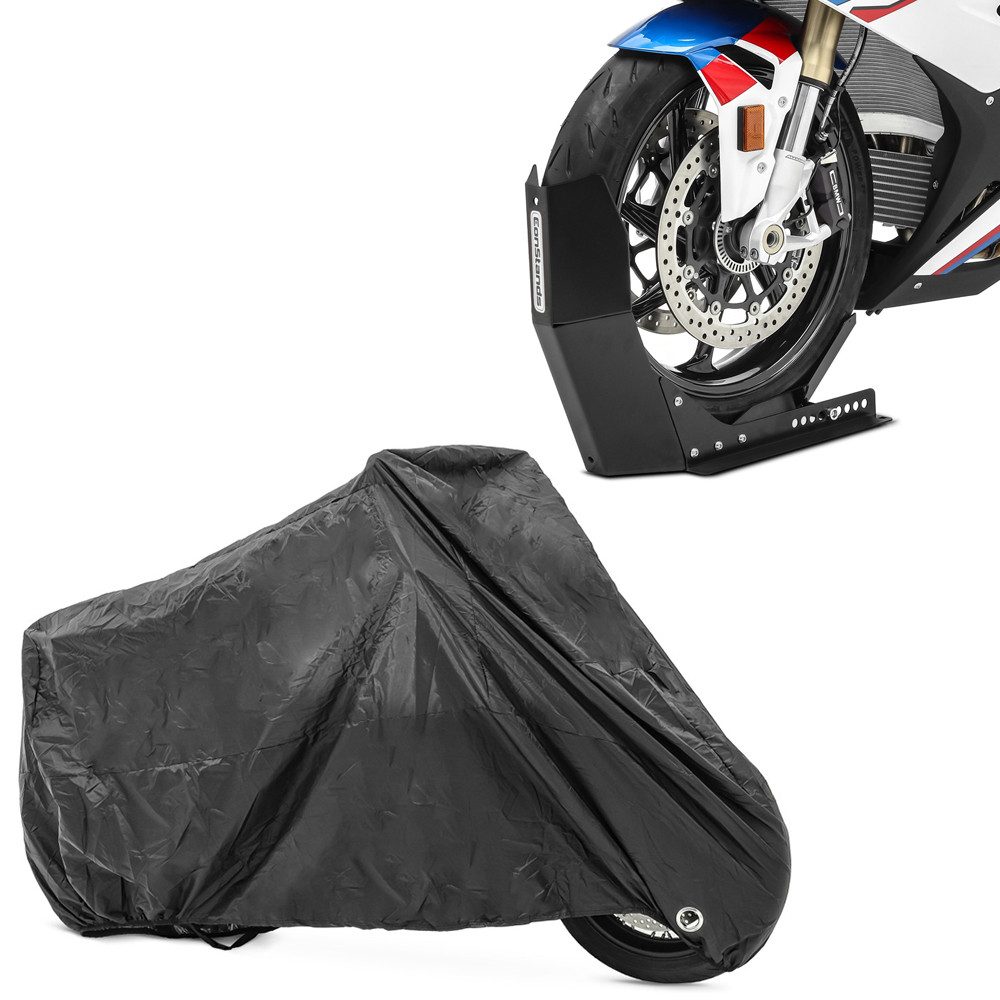 ConStands Motorradheber Set Transportständer Easy-Fix + Abdeckplane S6