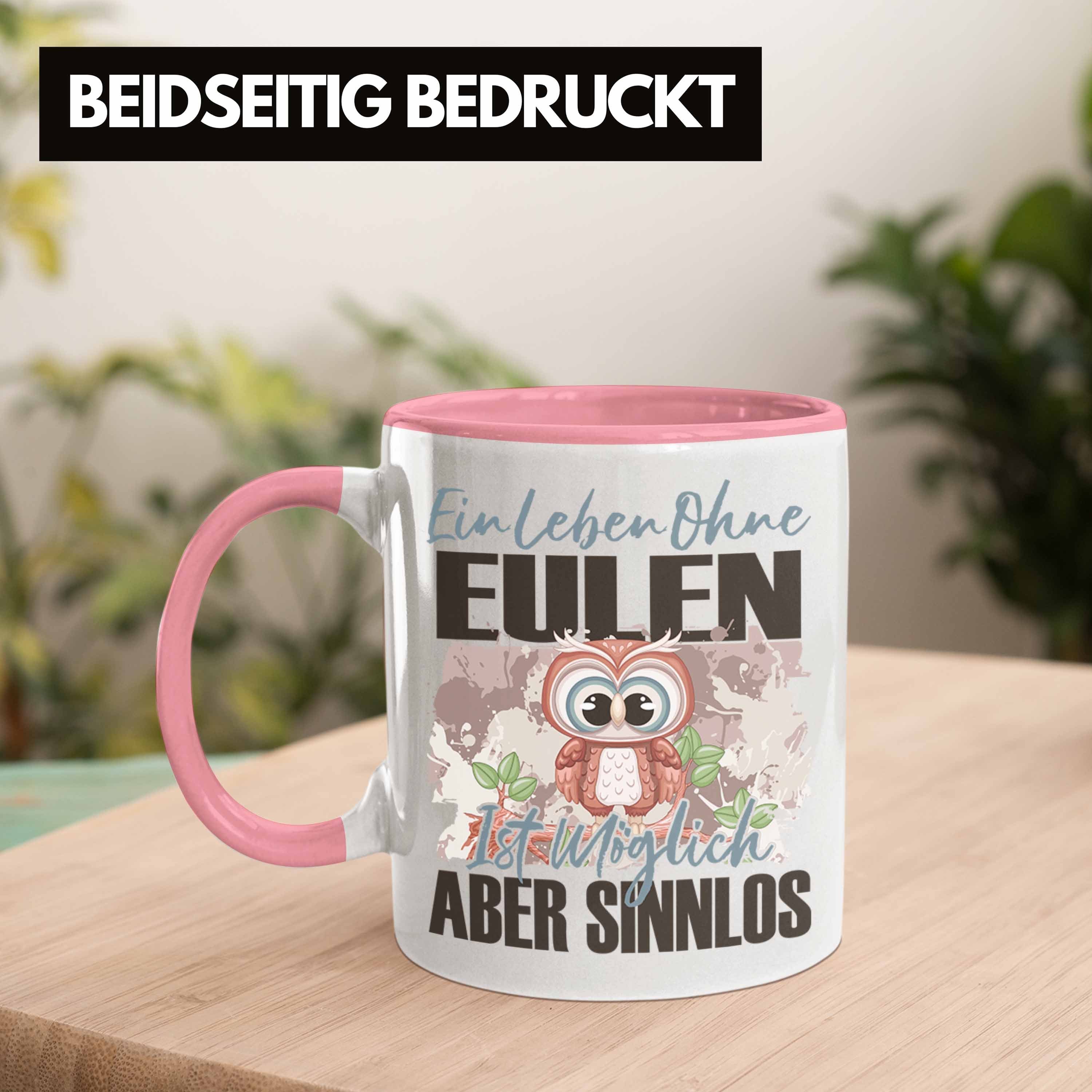 Eule Tasse Trendation - Spruch Rosa Liebhaber Eulen Tasse E Geschenkidee Geschenk Trendation