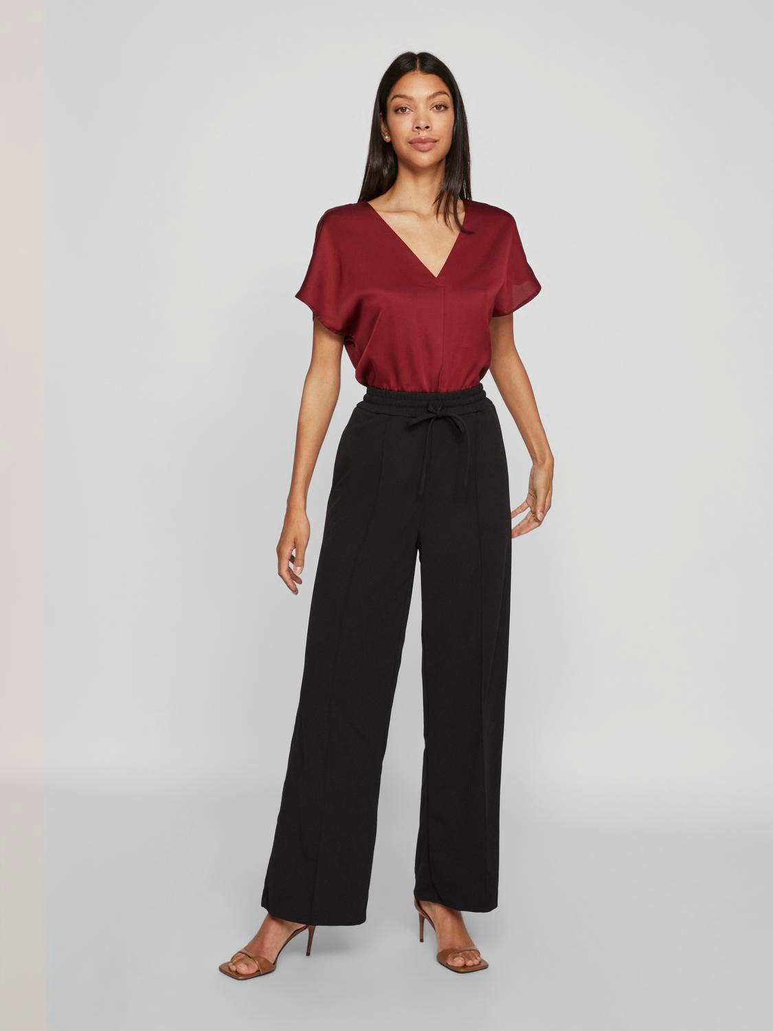 Vila Schlupfhose VICLUA HW WIDE PANTS-NOOS Materialmix