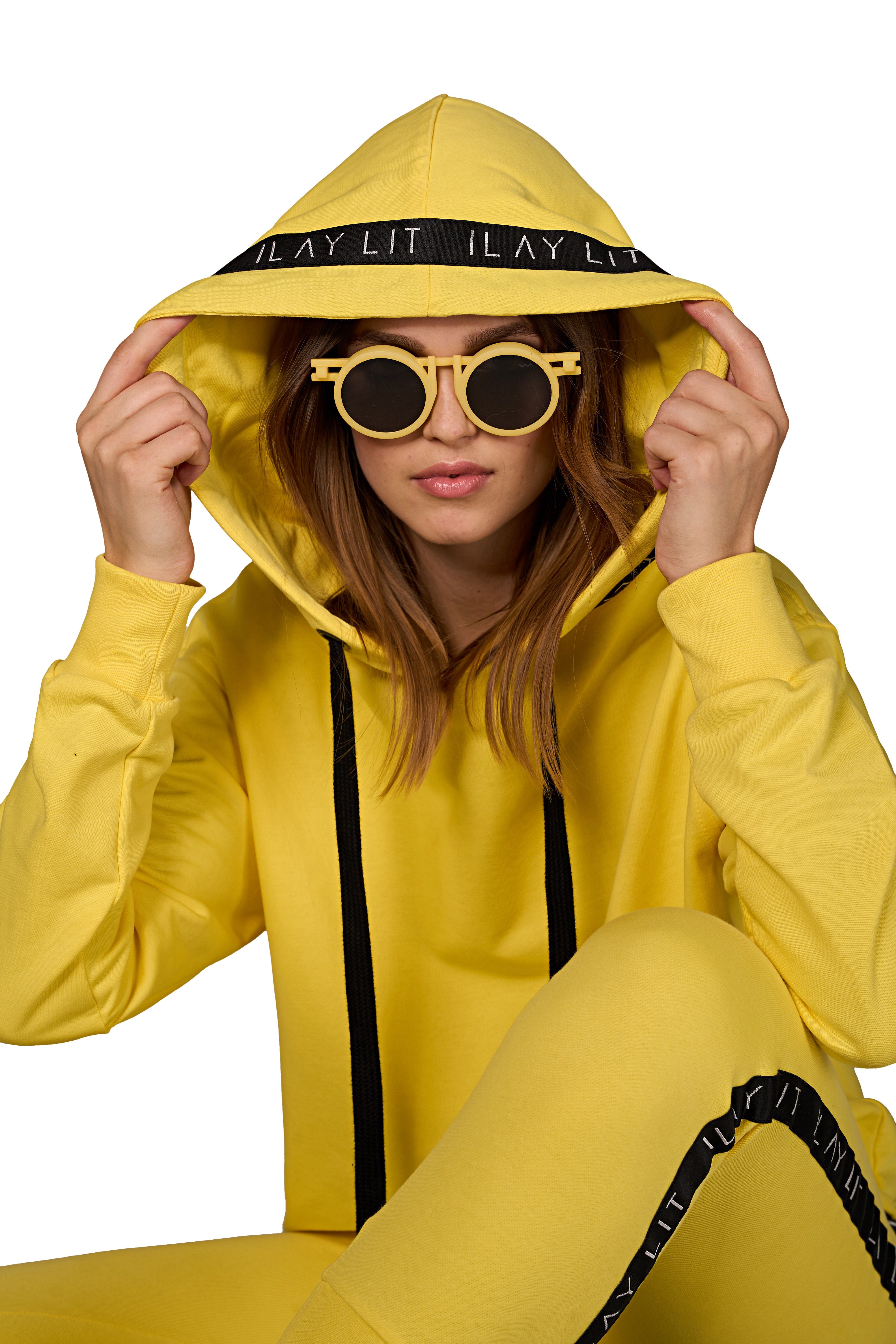 zur Kapuzensweatshirt Lit Logoband Holy Verstärkung Lemon ILAY der an Hoodie Kapuze