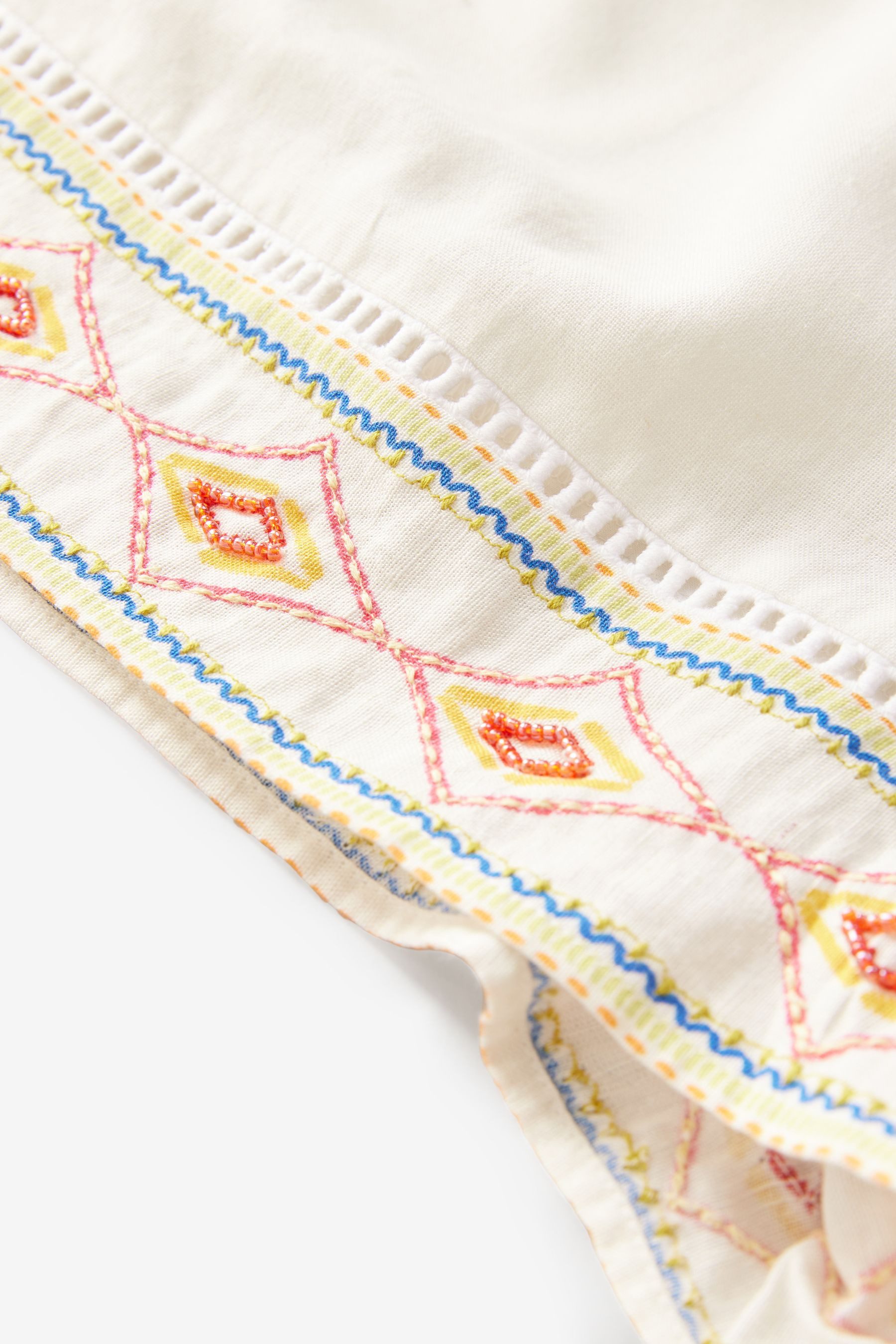 Next Strandshorts Strandshorts mit Stickerei und Leinenanteil (1-tlg)