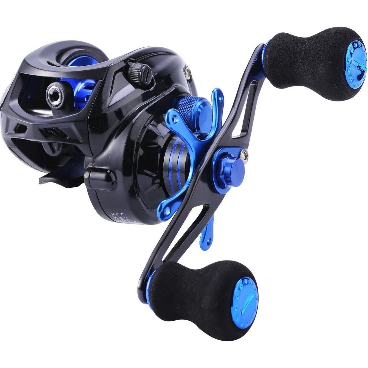 Baitcastrolle Baitcasting Angelrolle 7.0:1 Carbon Fiber Drag 9+1 Lager Dual Magnetic