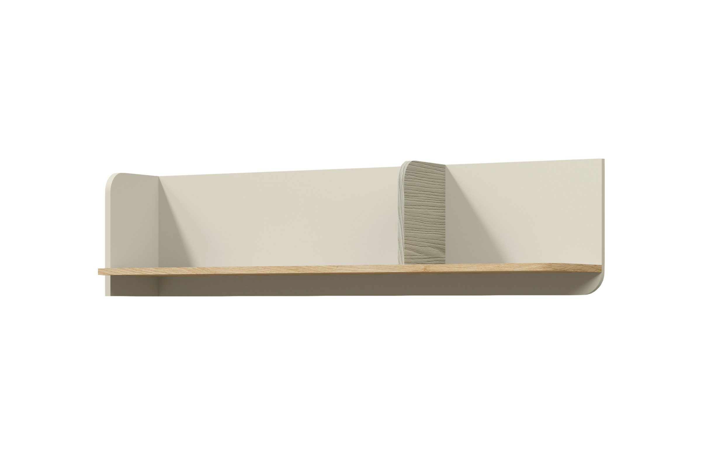 Deine Möbel 24 Hängeregal YOGI 15 Regal 120 cm breit, Set 1-tlg., Kinderzimmer Jugendzimmer Graubeige Geölte Eiche Eukalyptus Koralle